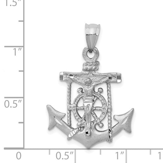 14kt White Gold Mariners Cross Pendant