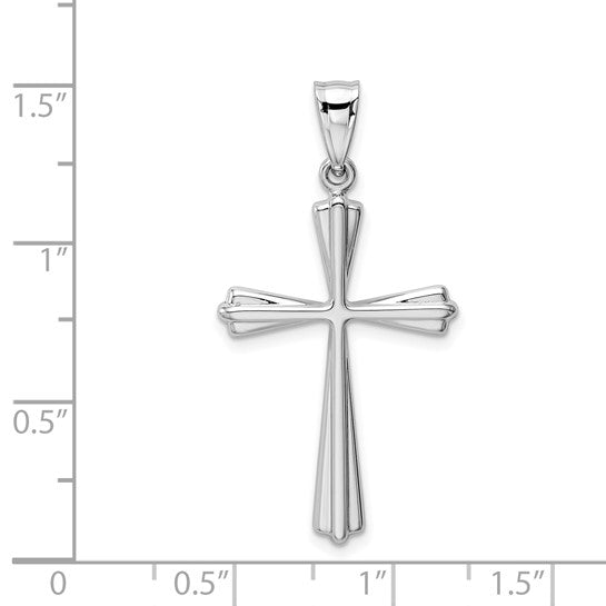 14kt White Gold Polished Cross Pendant