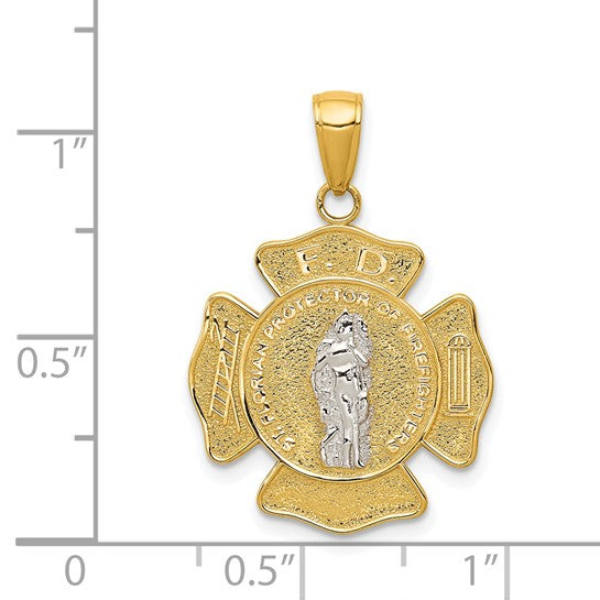 14kt Two-tone Saint Florian Medal Pendant