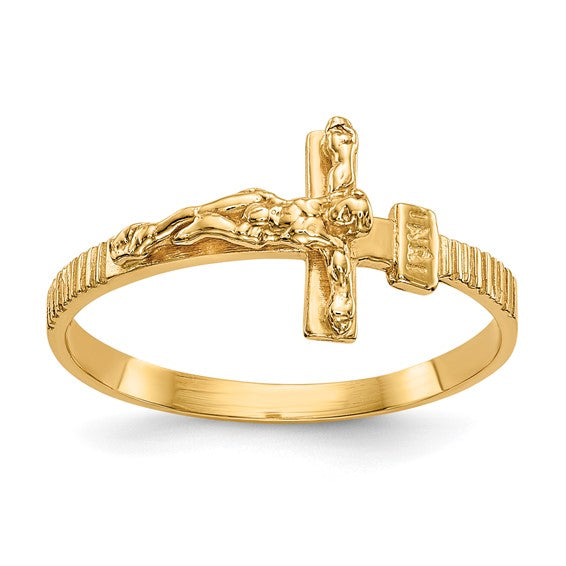 14KT Yellow Gold Gold Polished Jesus Band Ring
