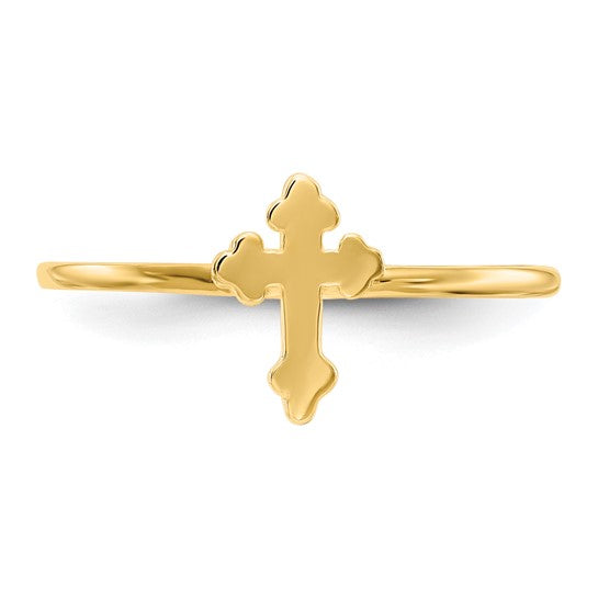 14kt Yellow Gold Polished Cross Ring