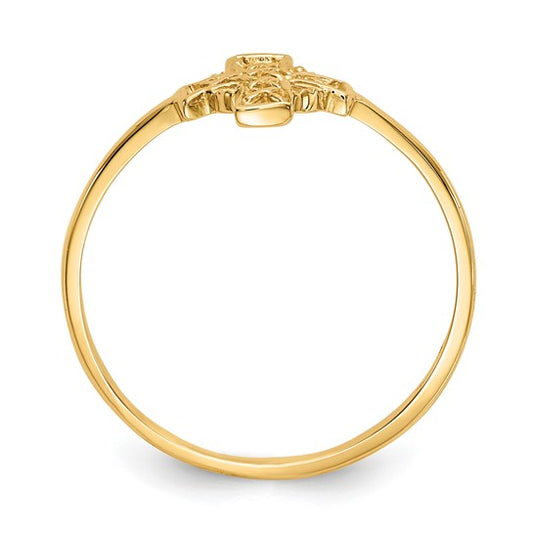 14kt Yellow Gold Polished Celtic Cross Ring