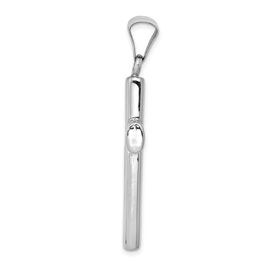 14kt White Gold Stamping Cross Pendant