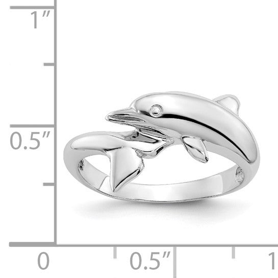 14kt White Gold Dolphin Ring