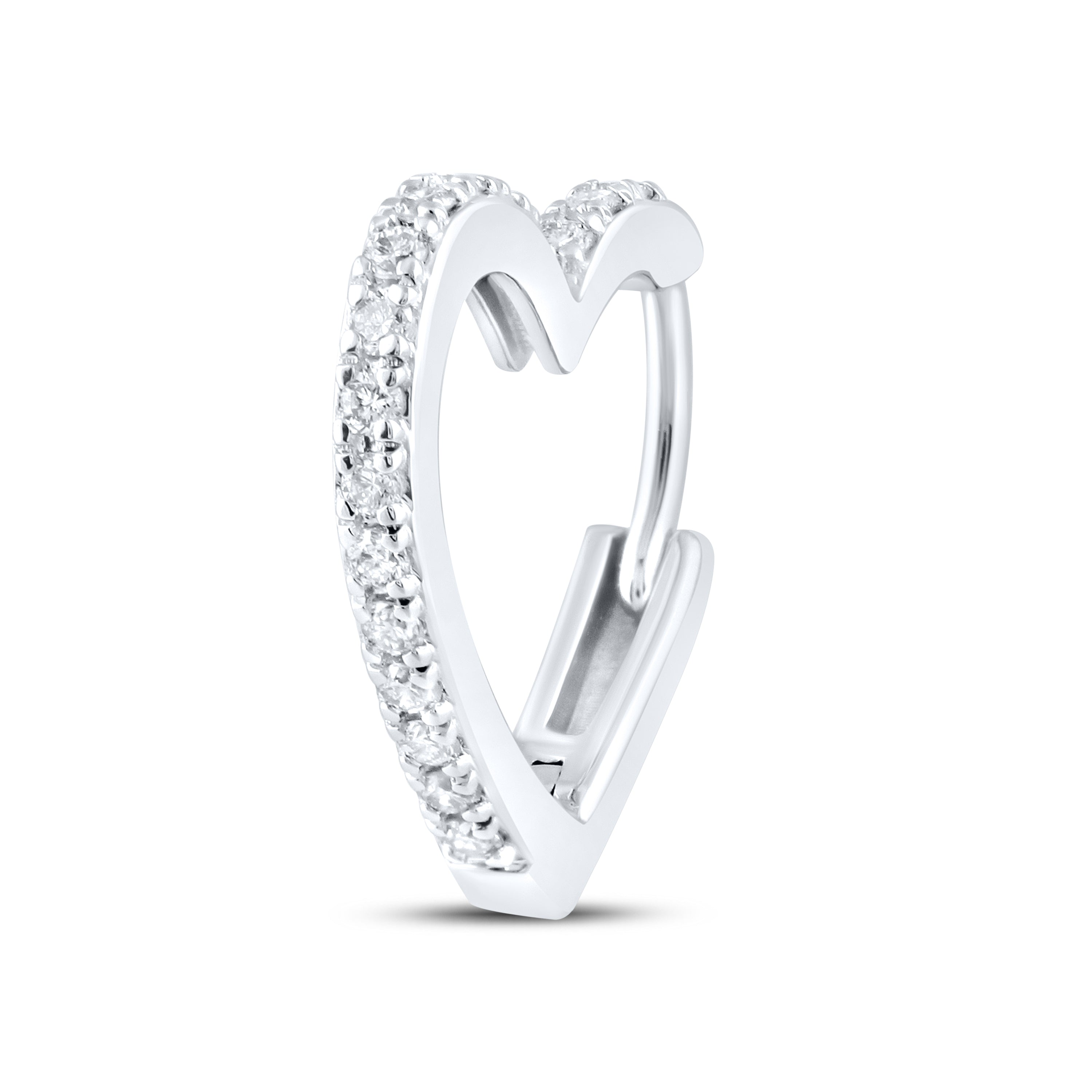 14K WHITE GOLD 0.33 CTW LAB DIAMOND HOOPS EARRING