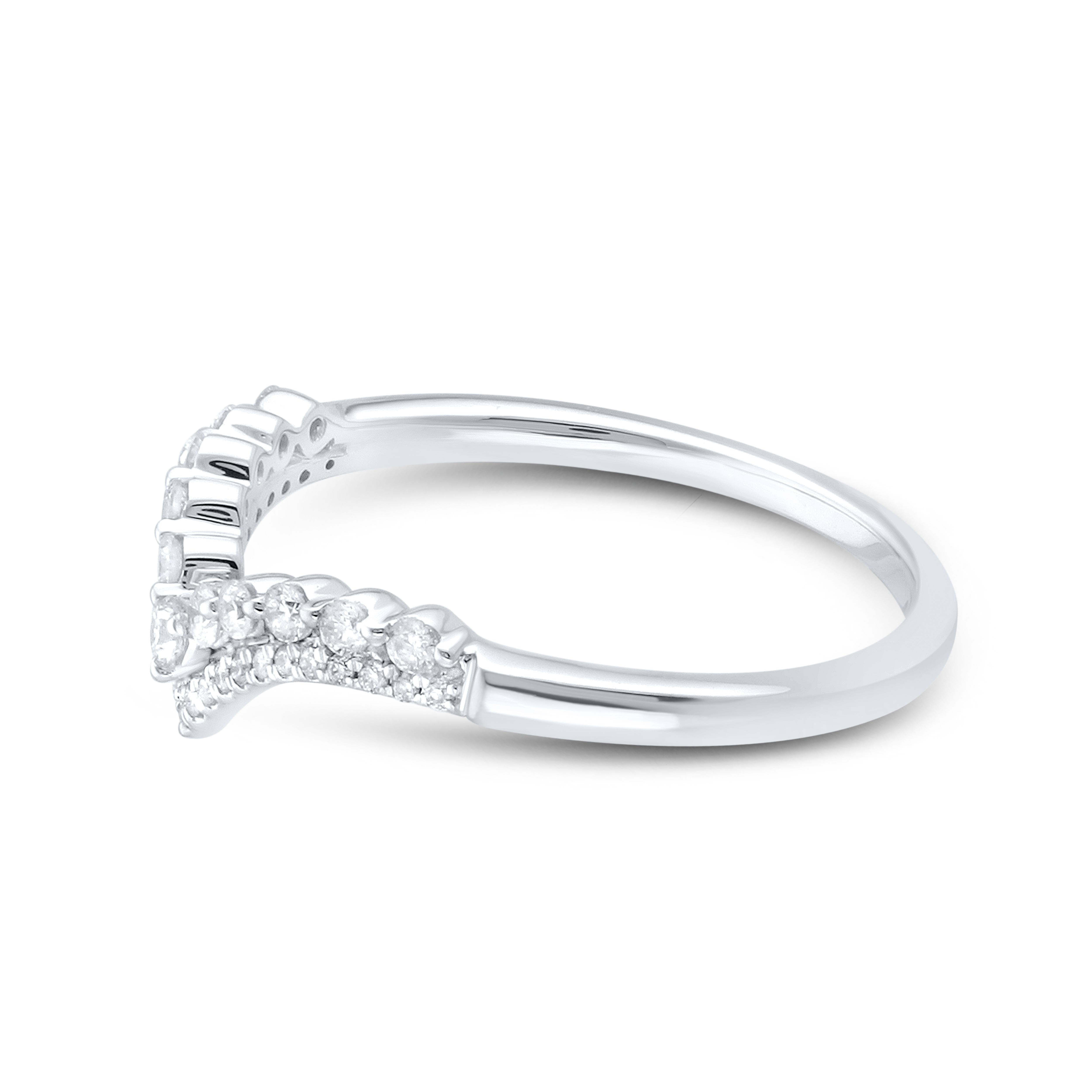 14k White Gold 0.25 CTW Diamond Women's Ladies Band