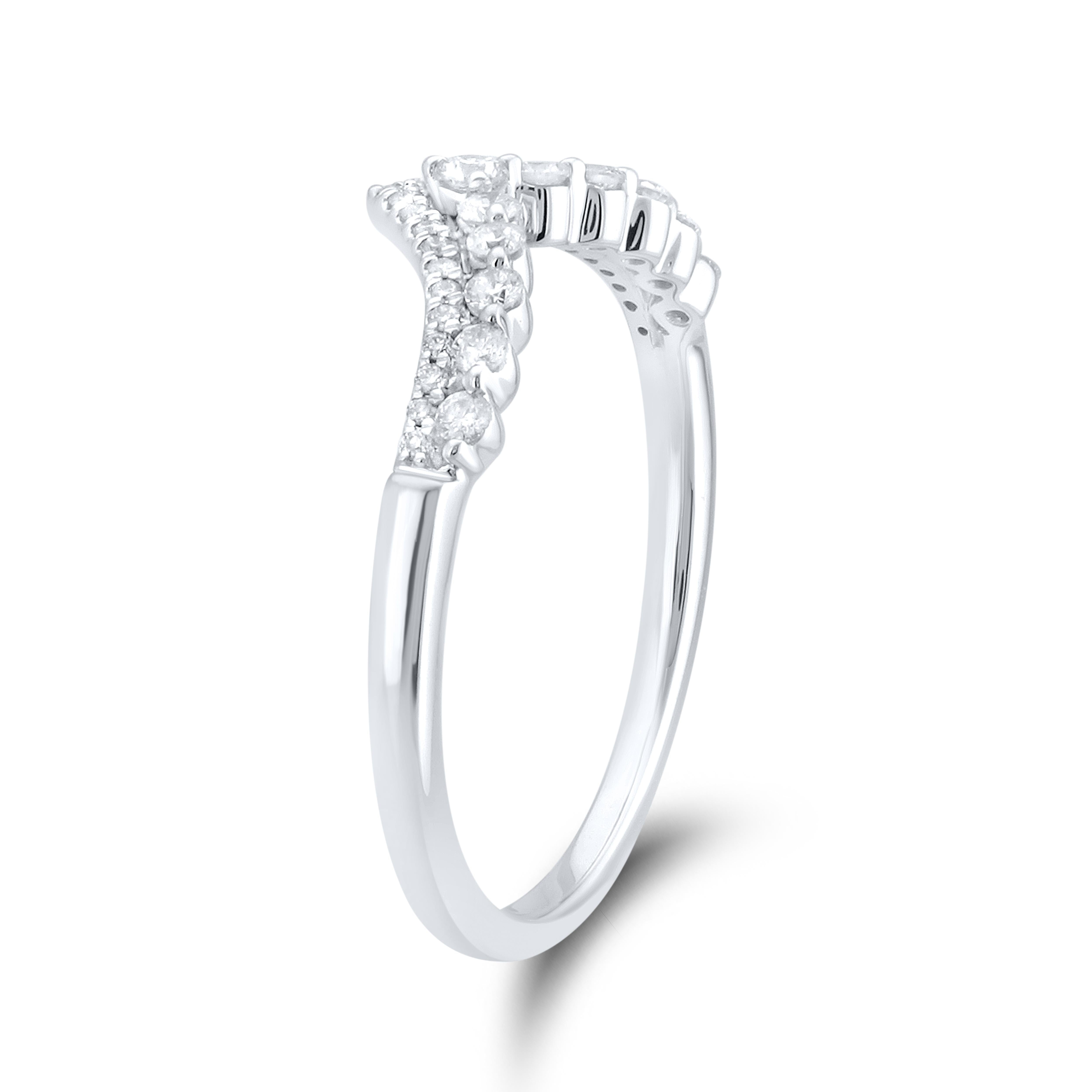 14k White Gold 0.25 CTW Diamond Women's Ladies Band