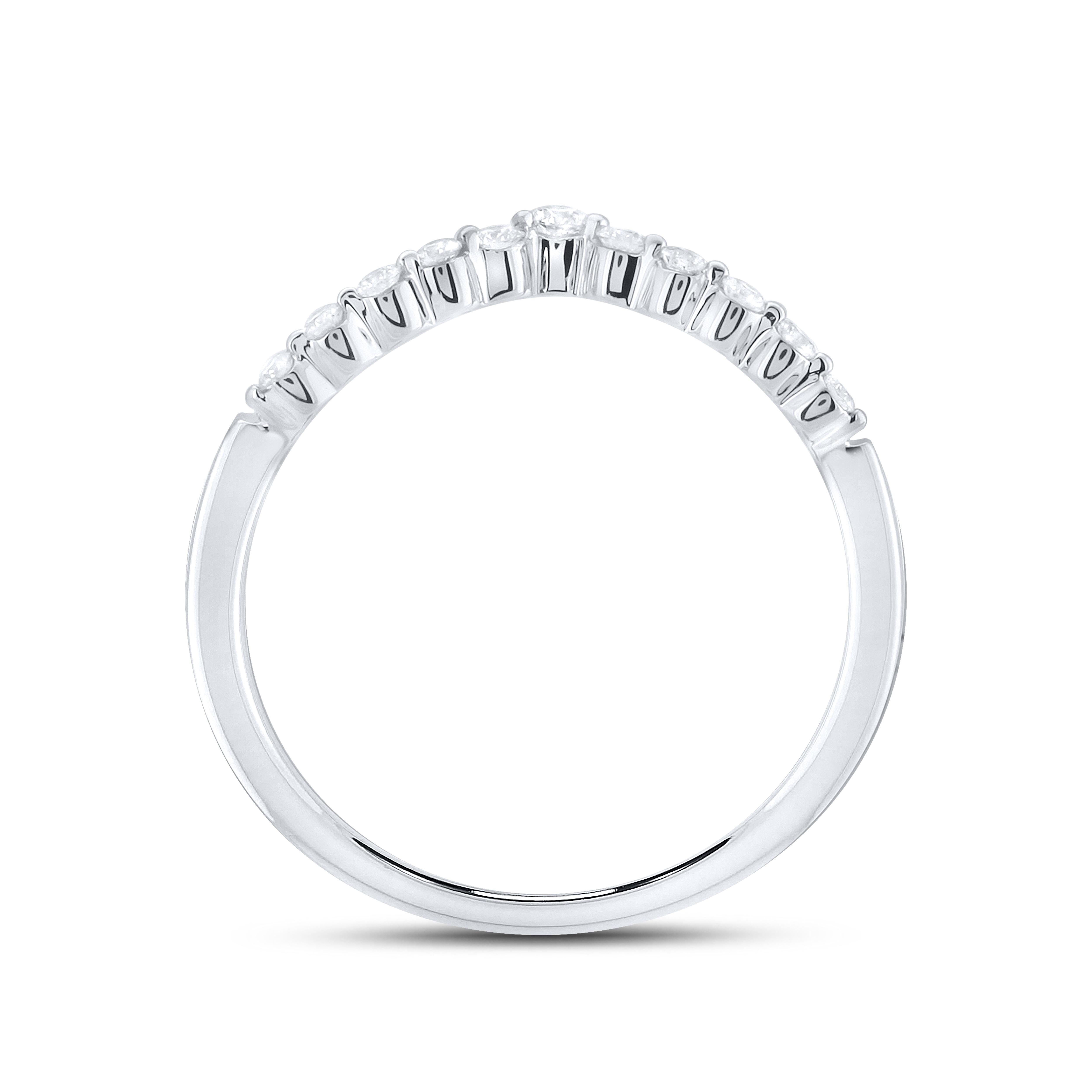 14k White Gold 0.25 CTW Diamond Women's Ladies Band