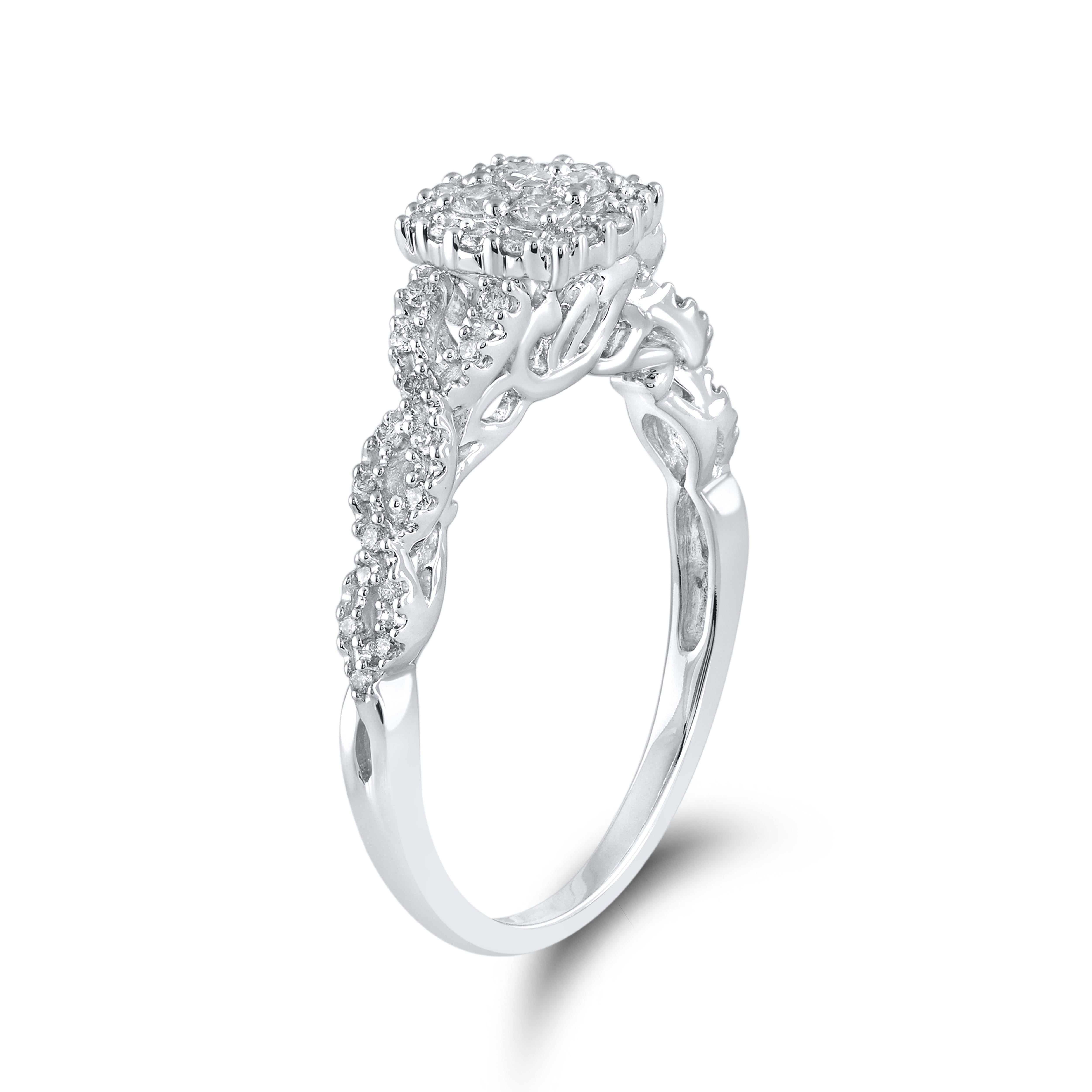 14k White Gold 0.35 CTW Diamond Engagement Ring