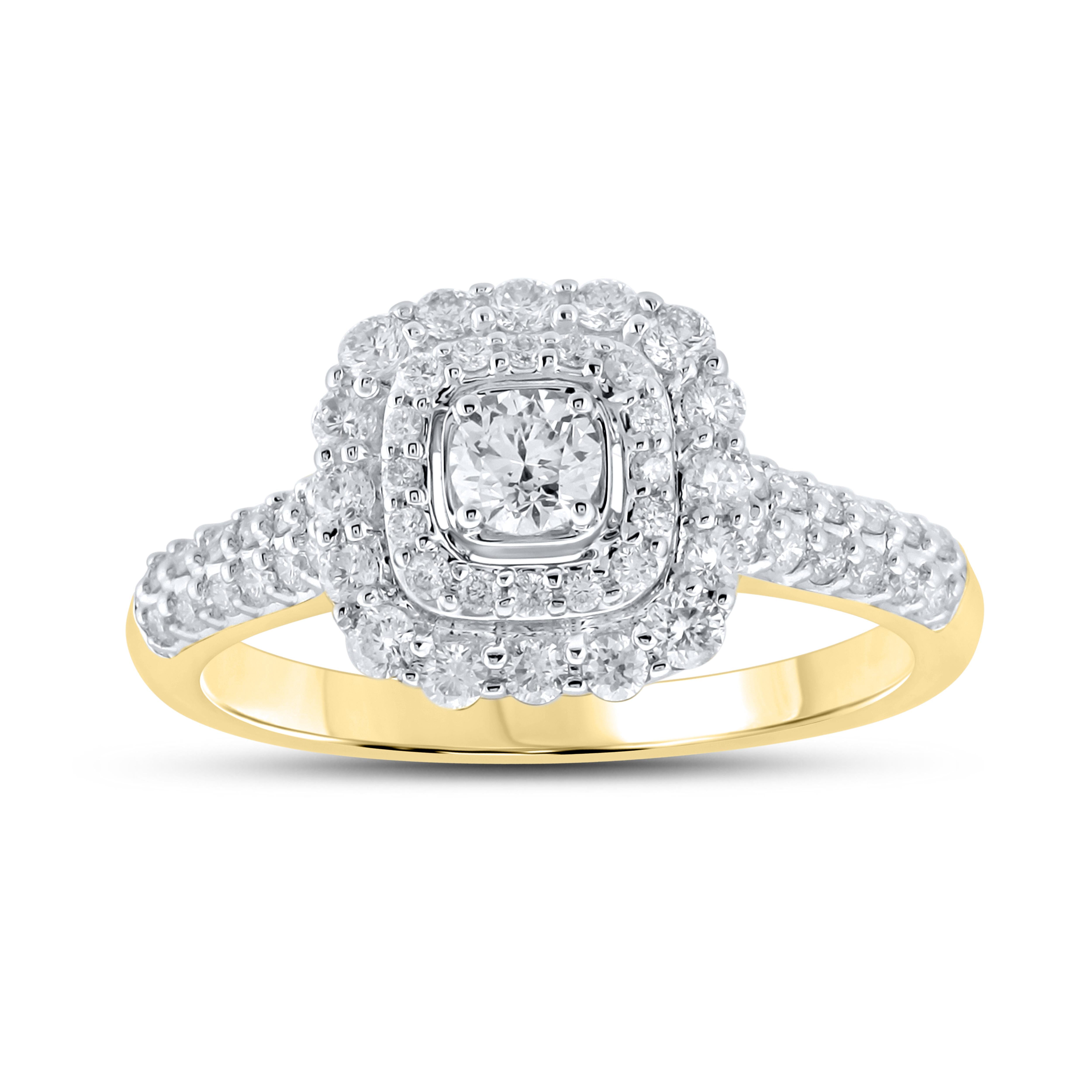 14kt Yellow Gold 0.78 CTW Natural Diamond Bridal Ring Set