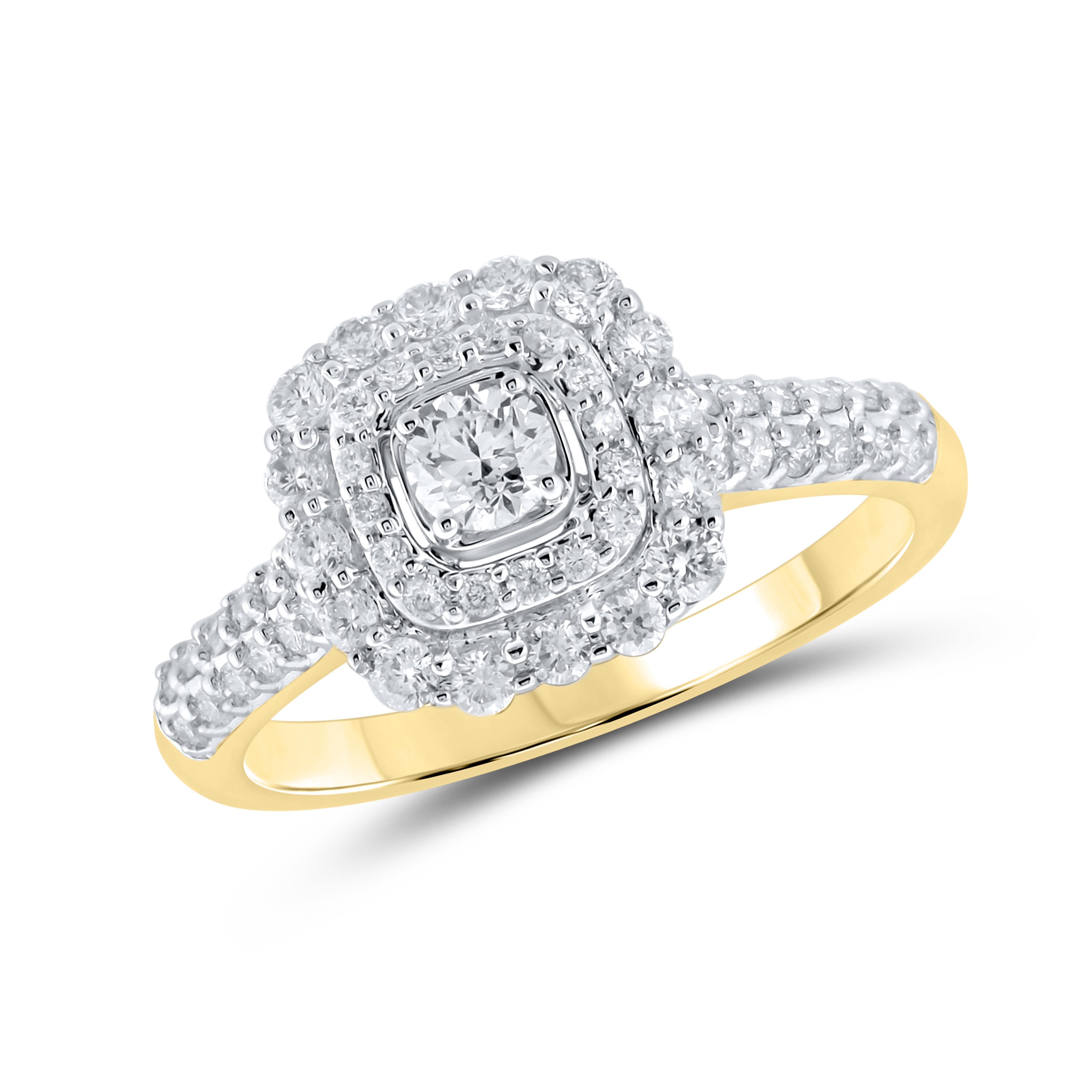 14kt Yellow Gold 0.78 CTW Natural Diamond Bridal Ring Set