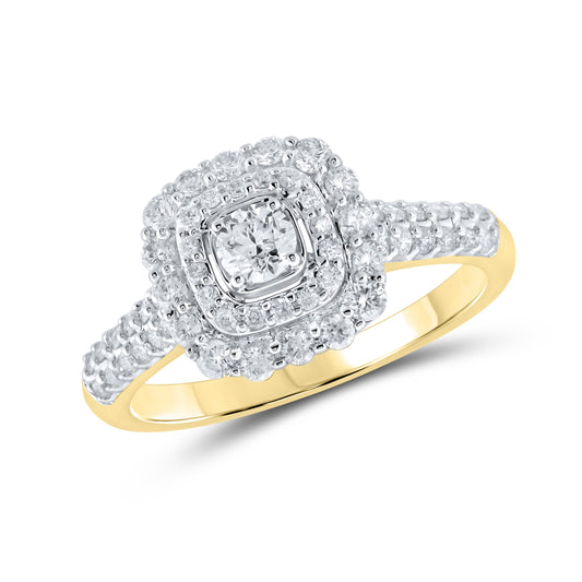 14kt Yellow Gold  0.78 CTW Natural Diamond Bridal Ring Set