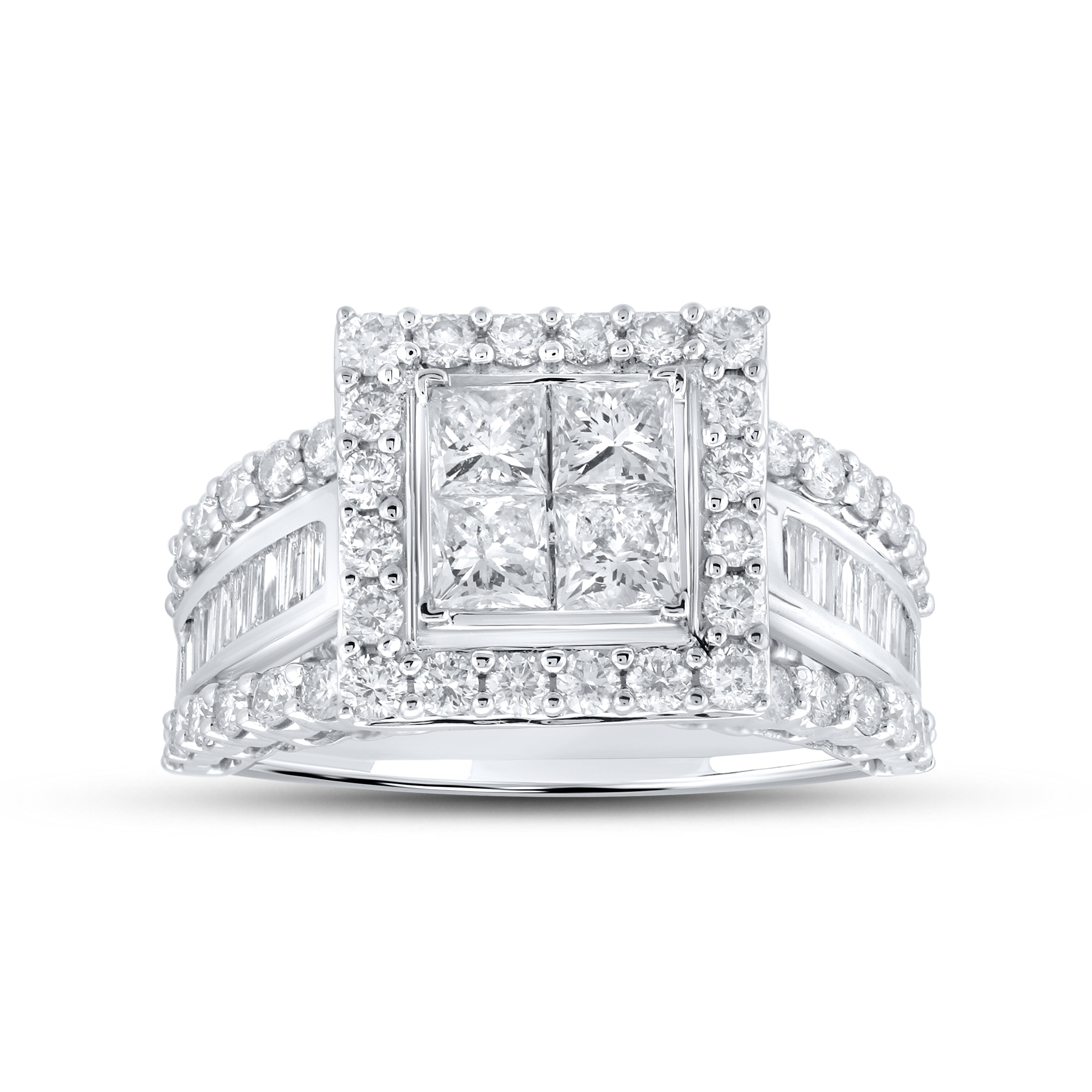 14kt WG 2.50 ctw Natural Diamond Bridal Ring