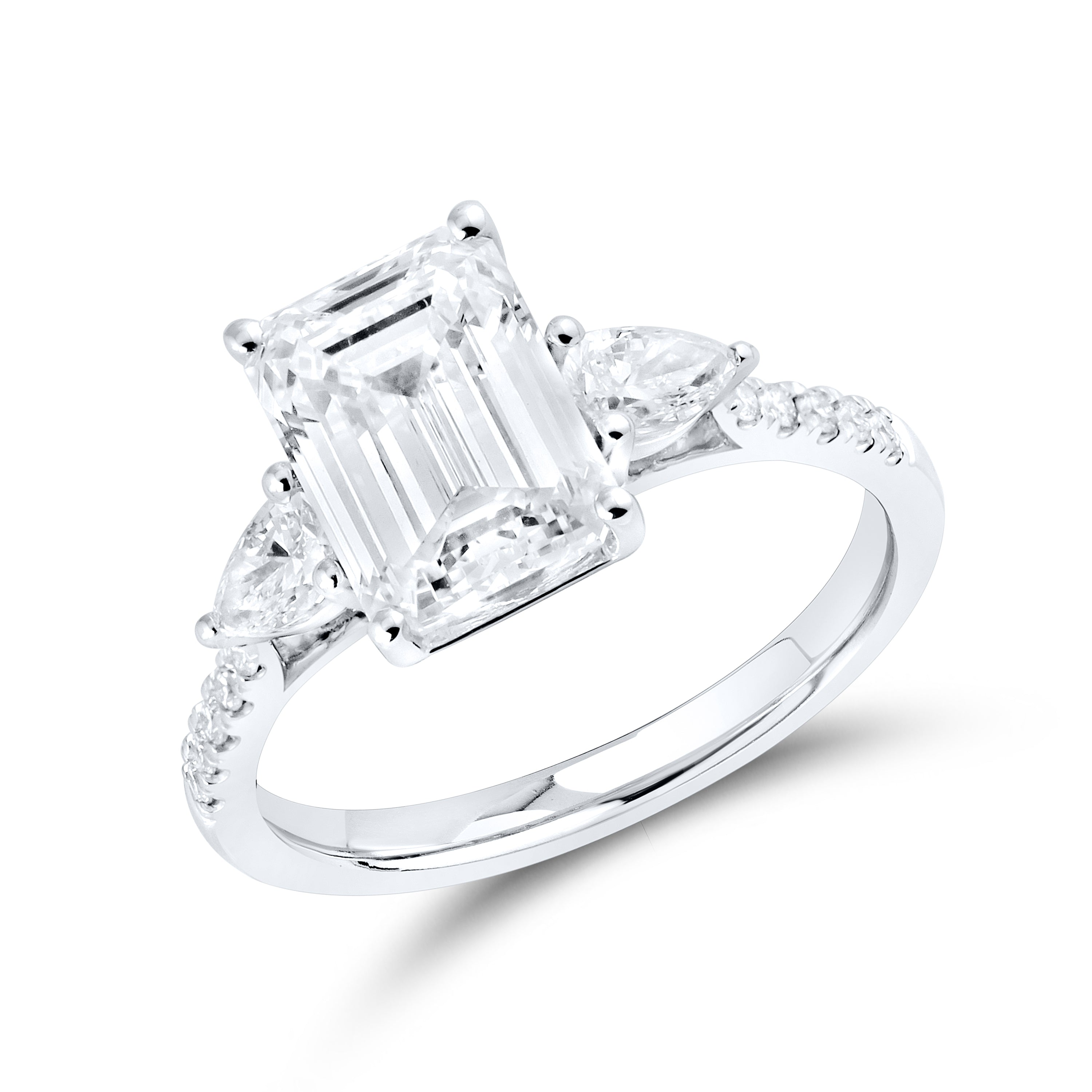 14kt White Gold 3.50 CTW Lab Diamond Ring