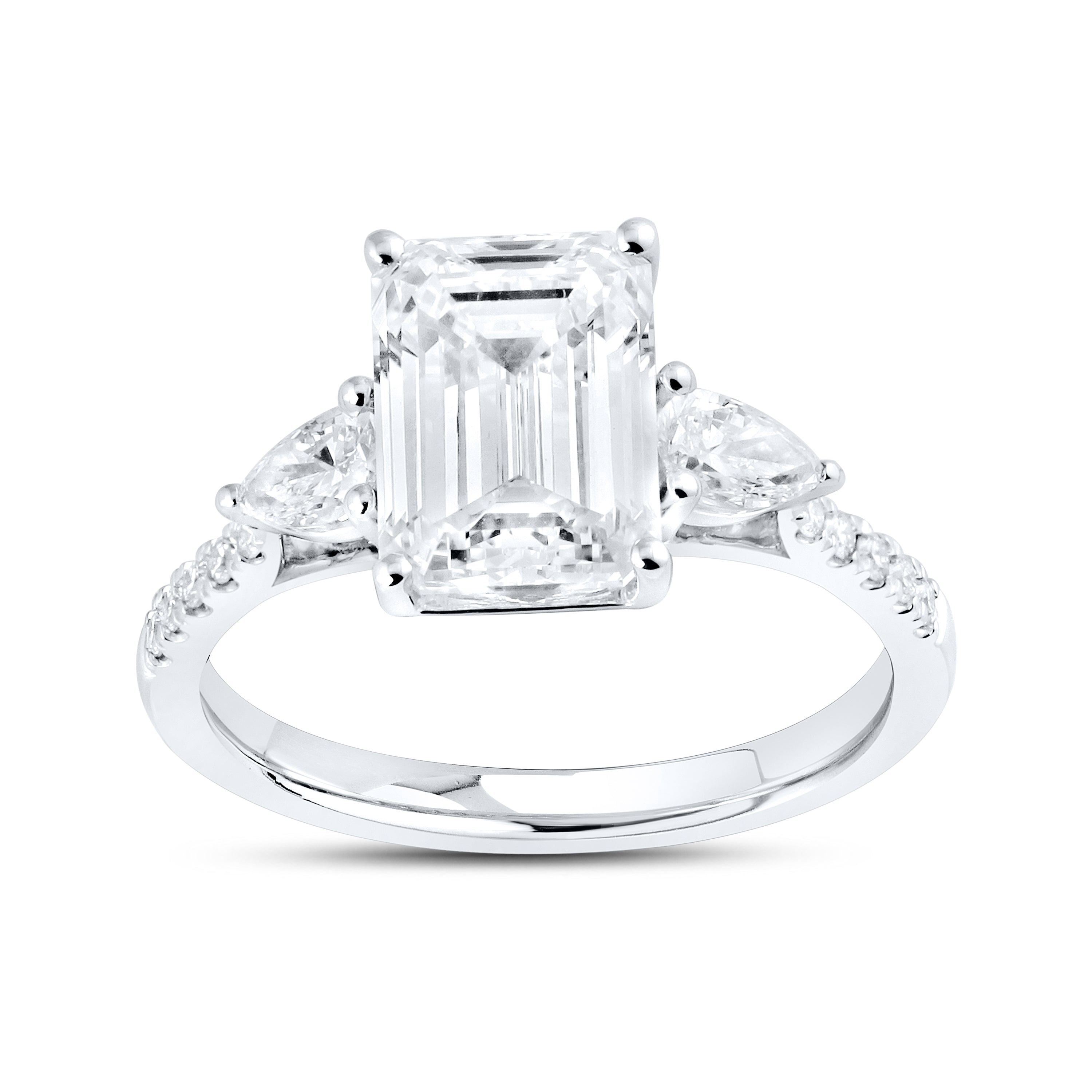 14kt White Gold 3.50 CTW Lab Diamond Ring