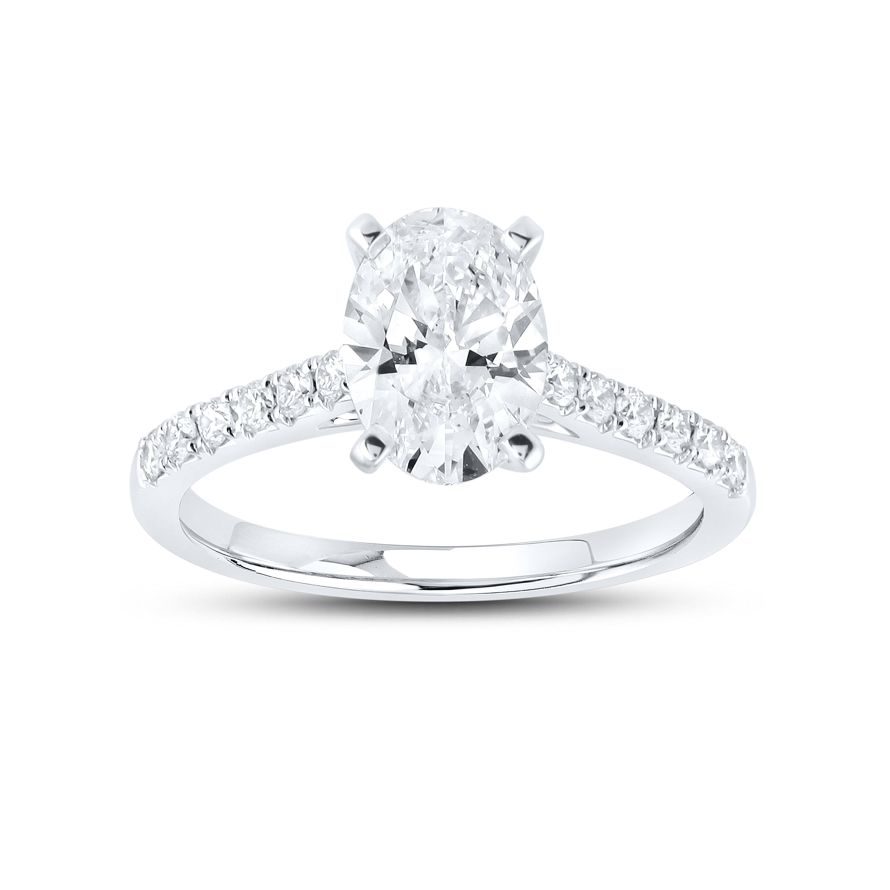 14KT WHITE GOLD 2 CTW LAB DIAMOND RING