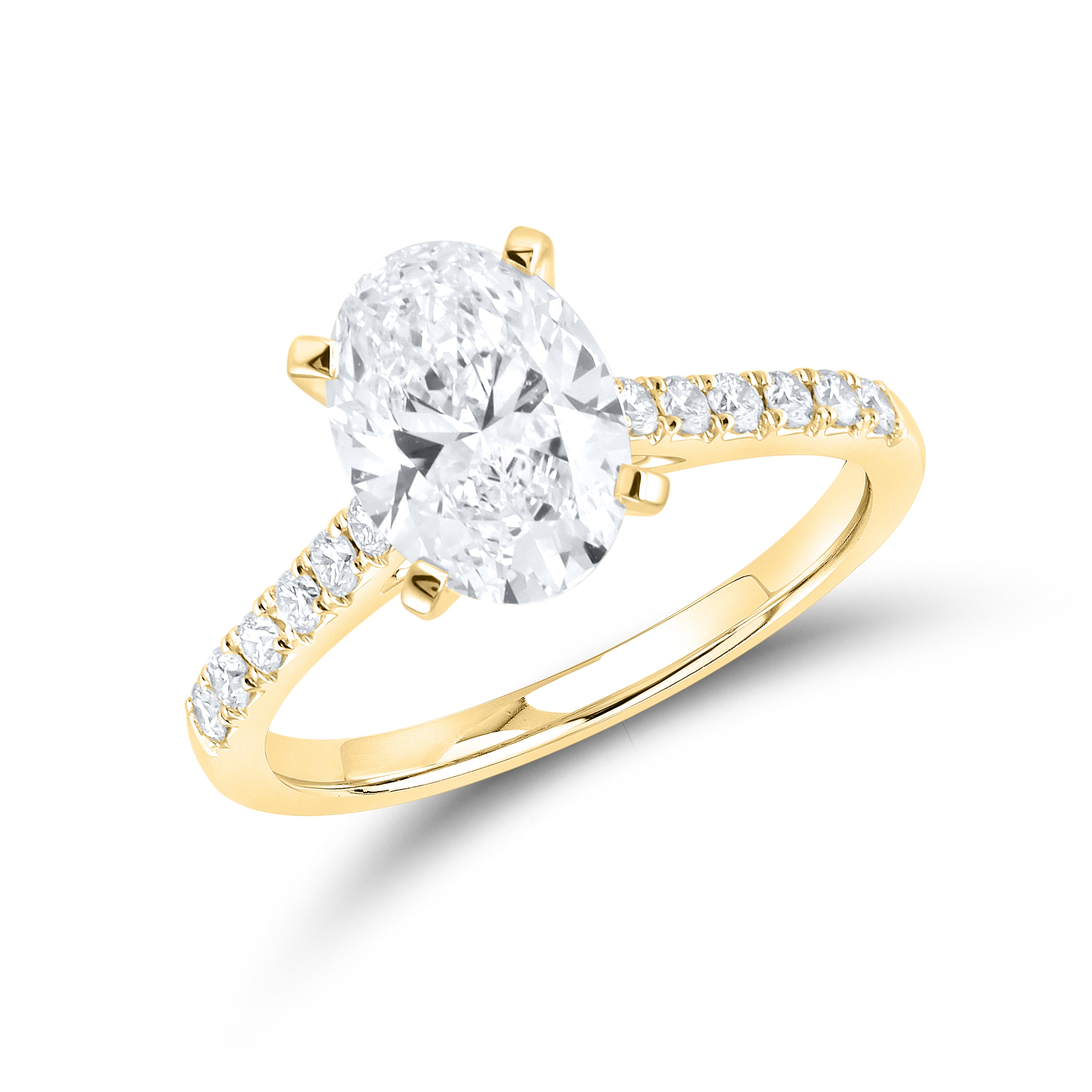 14KT YELLOW GOLD 2.25 CTW LAB DIAMOND RING