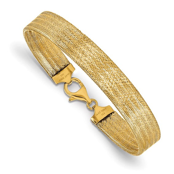 14kt Yellow Gold Polished Mesh Bracelet