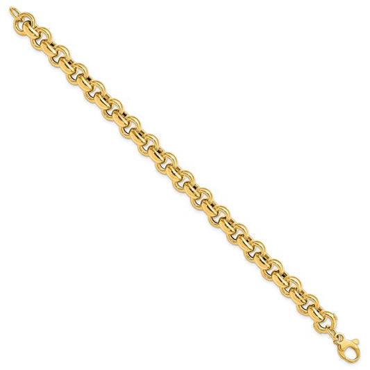 14KT Yellow Gold Polished Rolo Link Bracelet