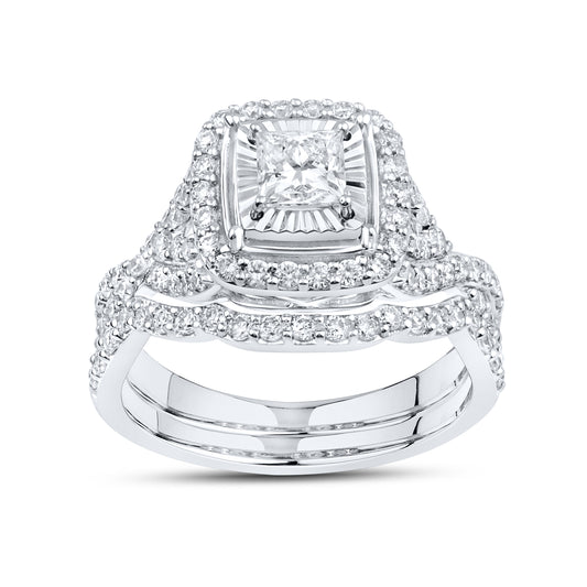 14kt White Gold 1.41 CTW Lab Diamond Engagement Ring Set