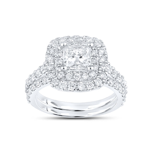 10k White Gold 2.41 ctw Lab Diamond Bridal Ring Set