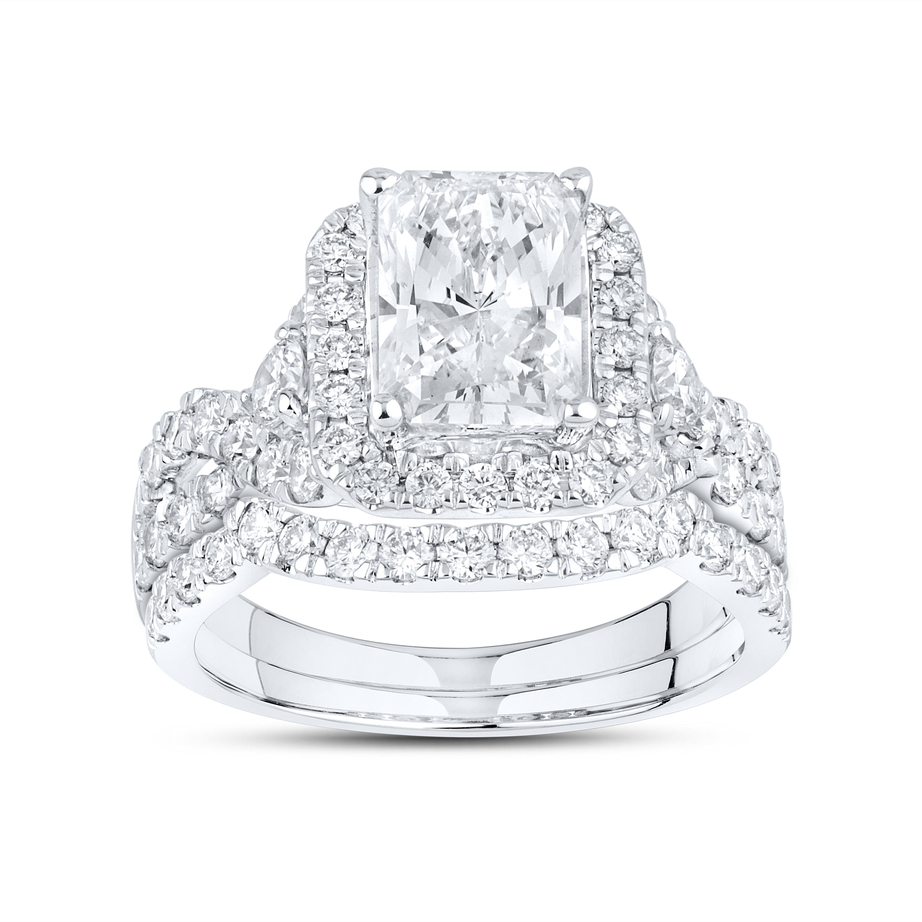 10kt white gold 3.38 CTW Lab Diamond Bridal ring set