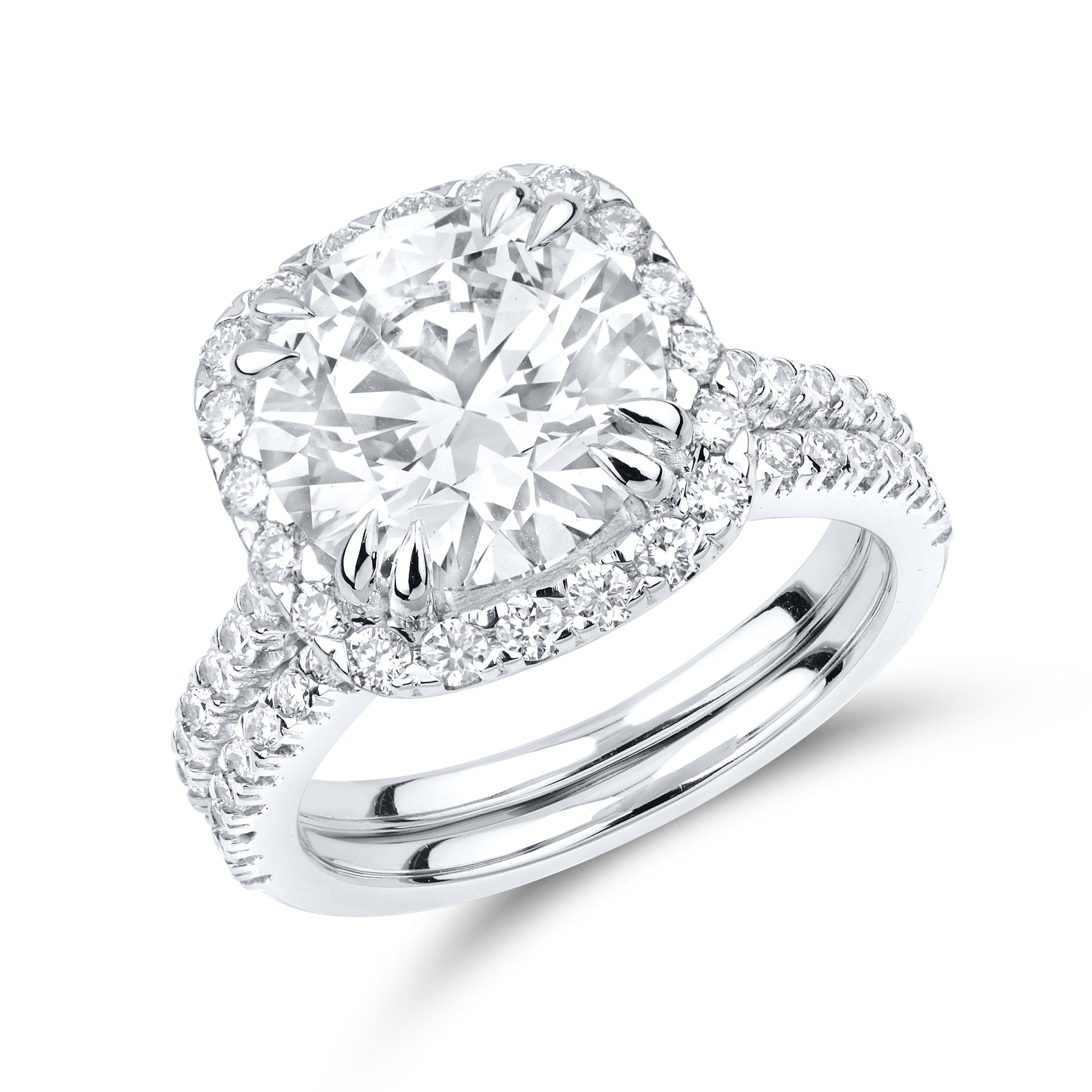 14kt White Gold 5.52 CTW Lab Diamond Bridal Ring Set