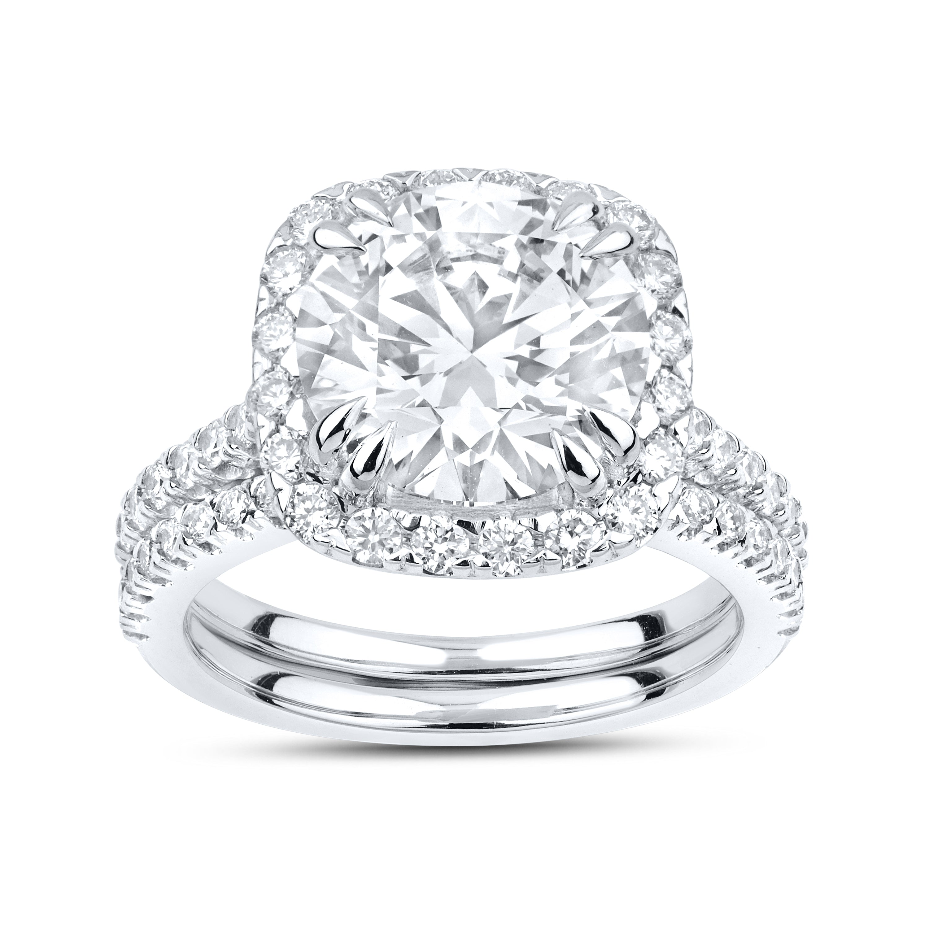 14kt White Gold 5.52 CTW Lab Diamond Bridal Ring Set