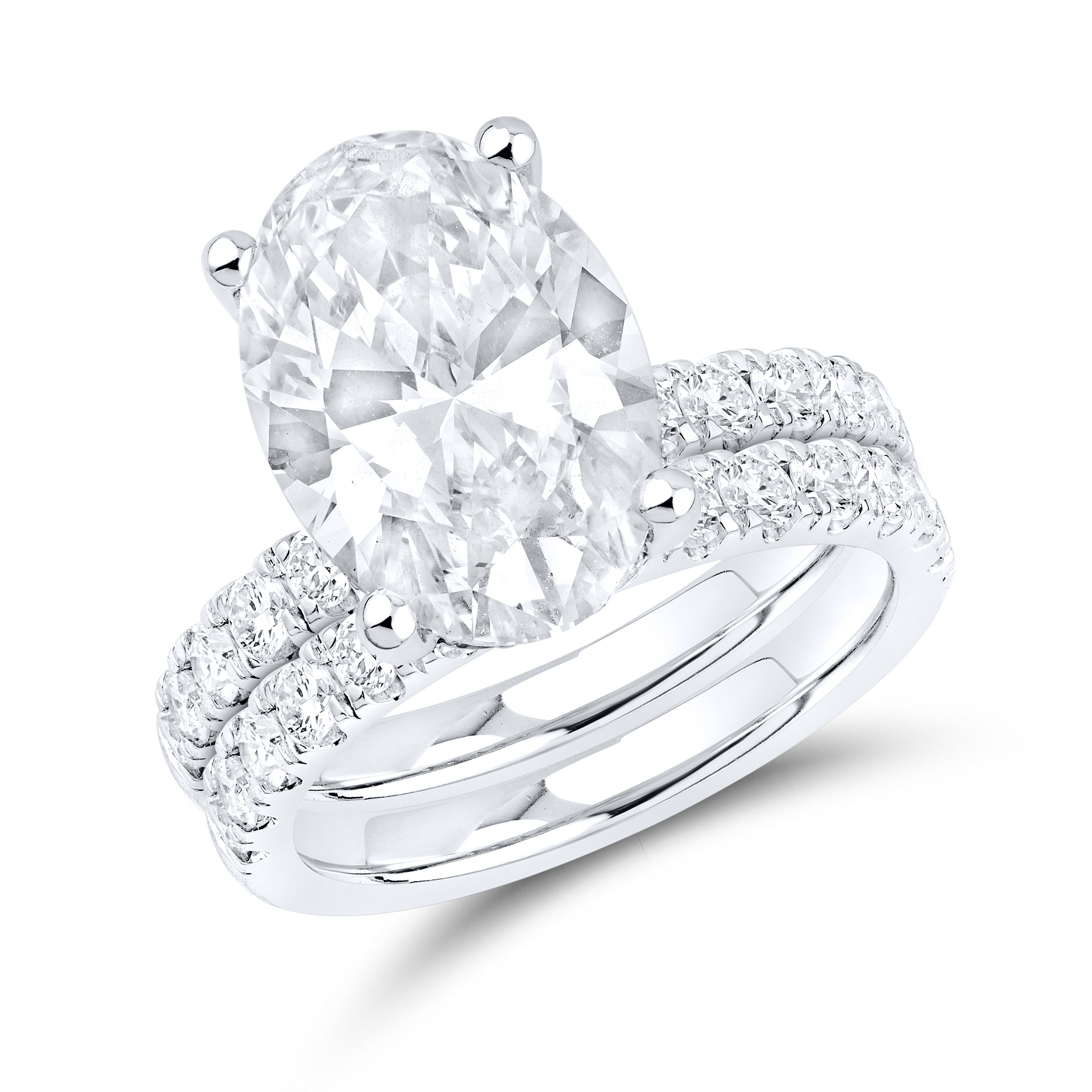 10KT white gold 6.25 CTW Lab Diamond Bridal ring set