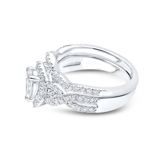 14KT WHITE GOLD LAB DIAMOND PEAR SHAPE BRIDAL SET 2.32 CTW