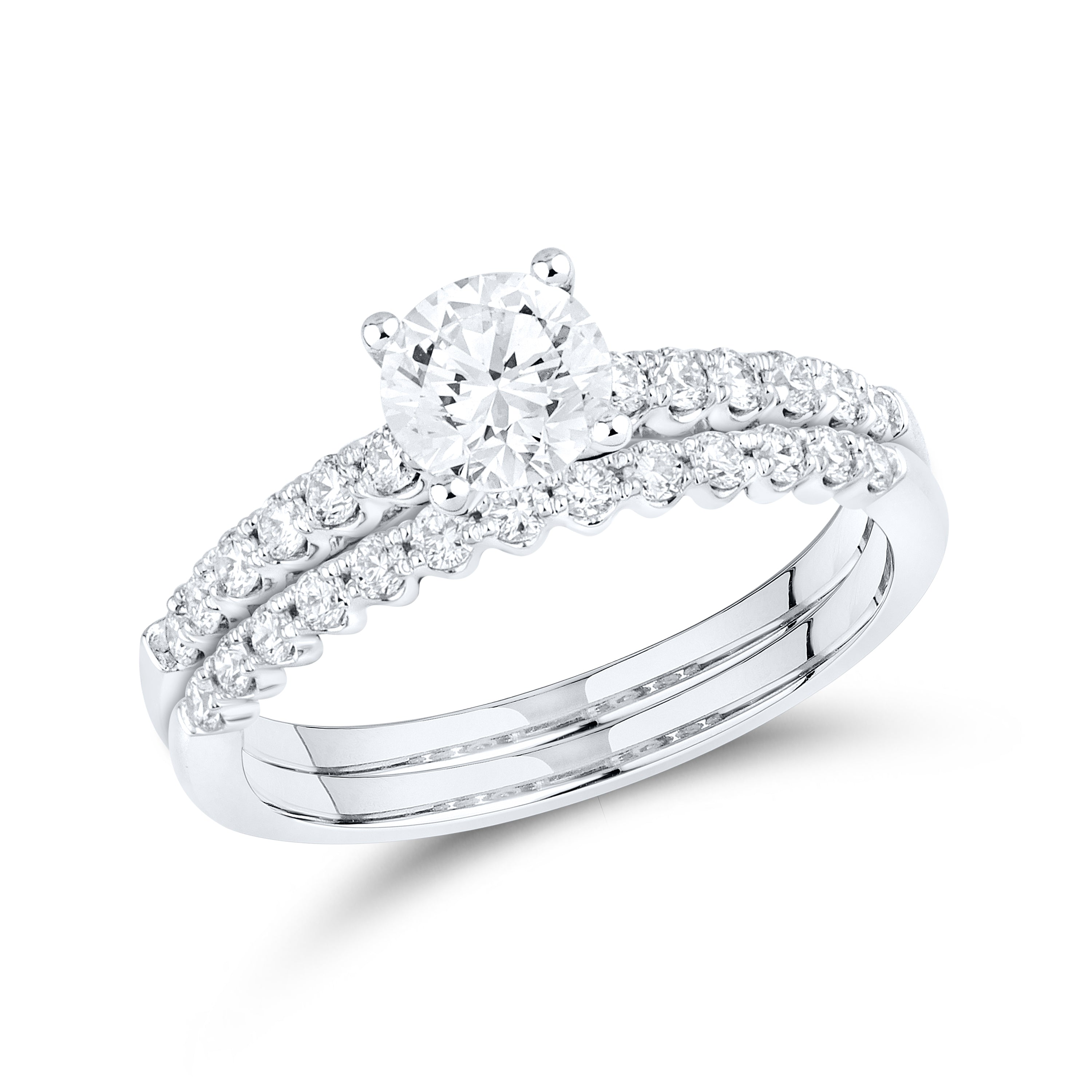 10KT WHITE GOLD 1.27 CTW LAB DIAMOND BRIDAL SET