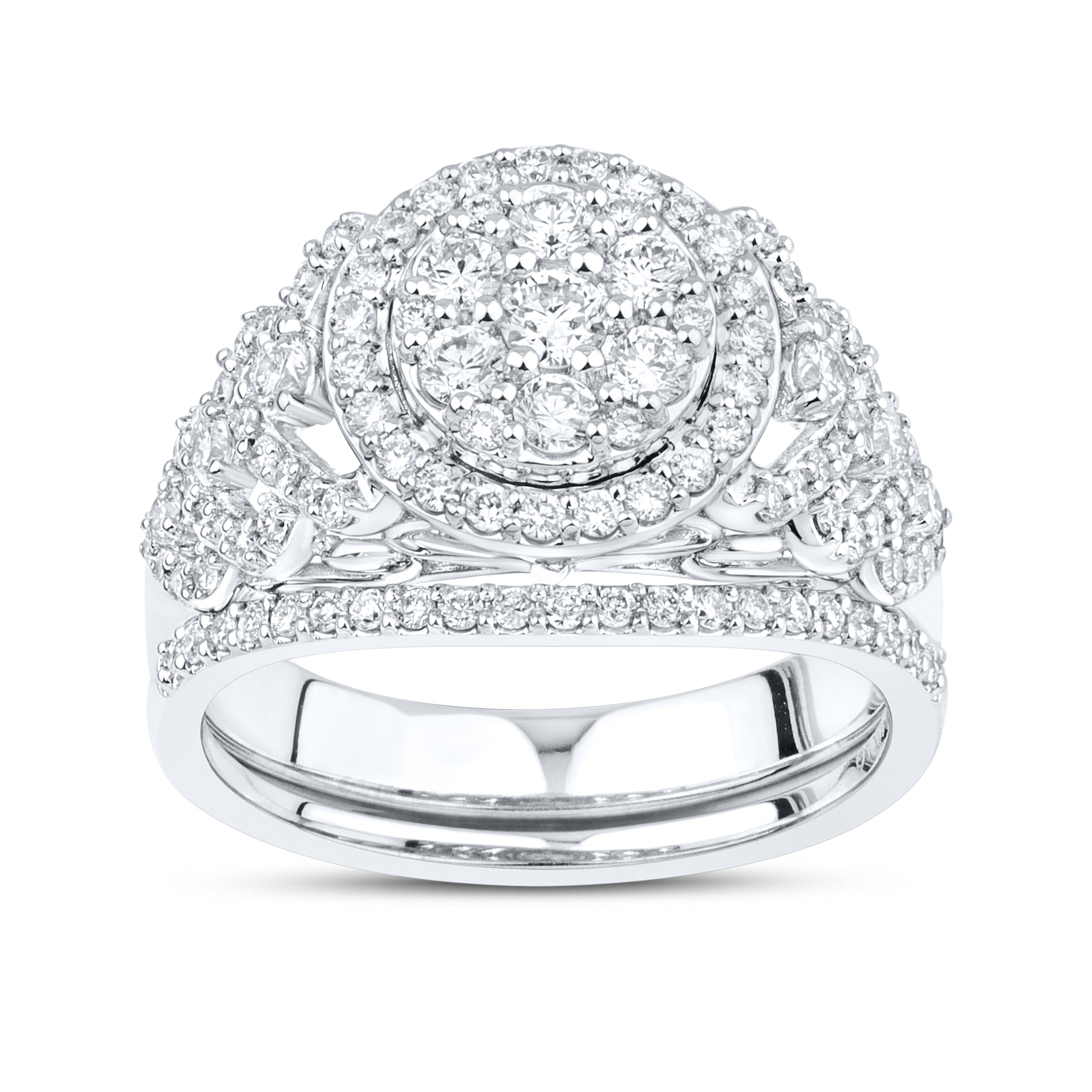 14kt White Gold 1.13 CTW Lab Diamond Bridal Ring Set