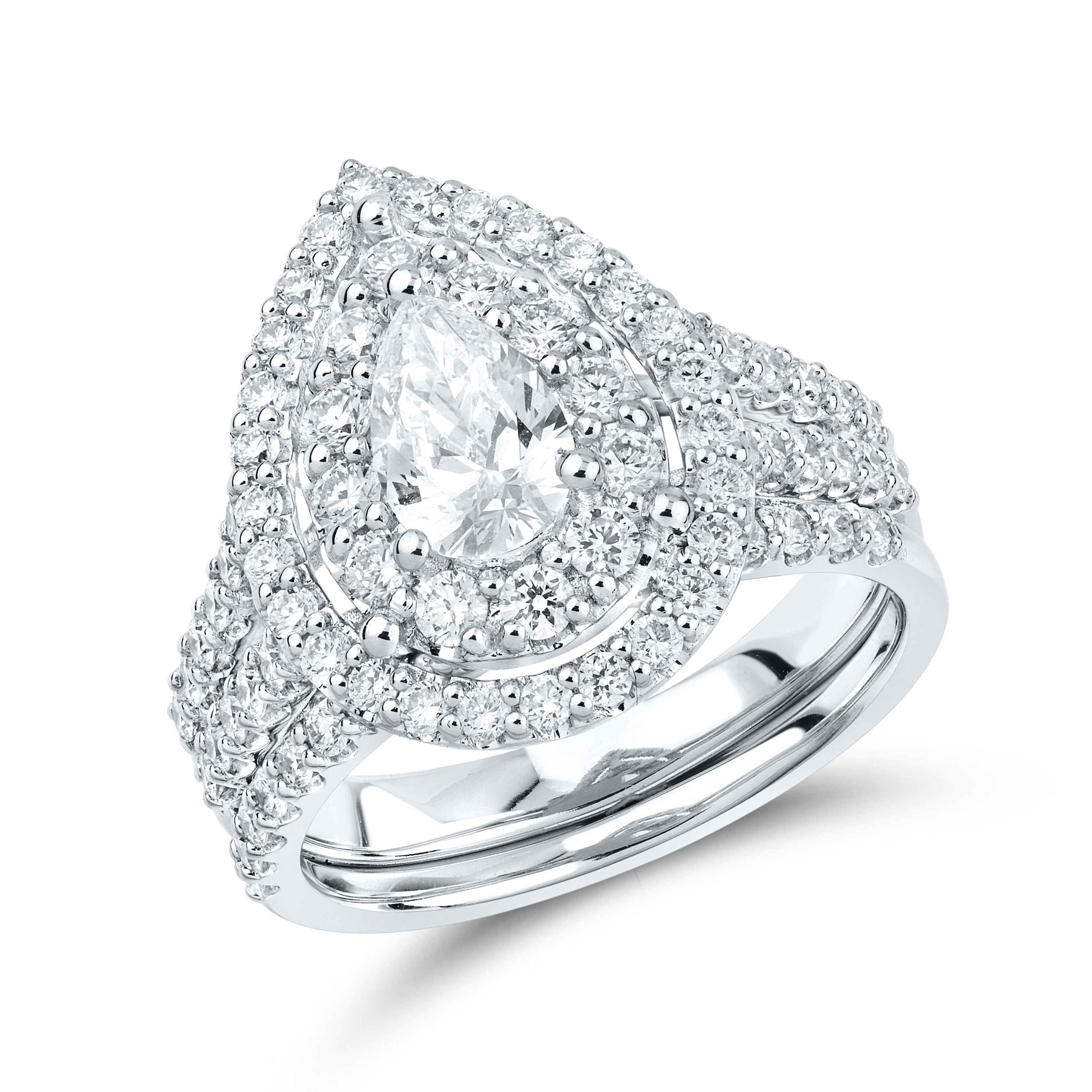 14KT WHITE GOLD 2.02 CTW LAB DIAMOND BRIDAL SET