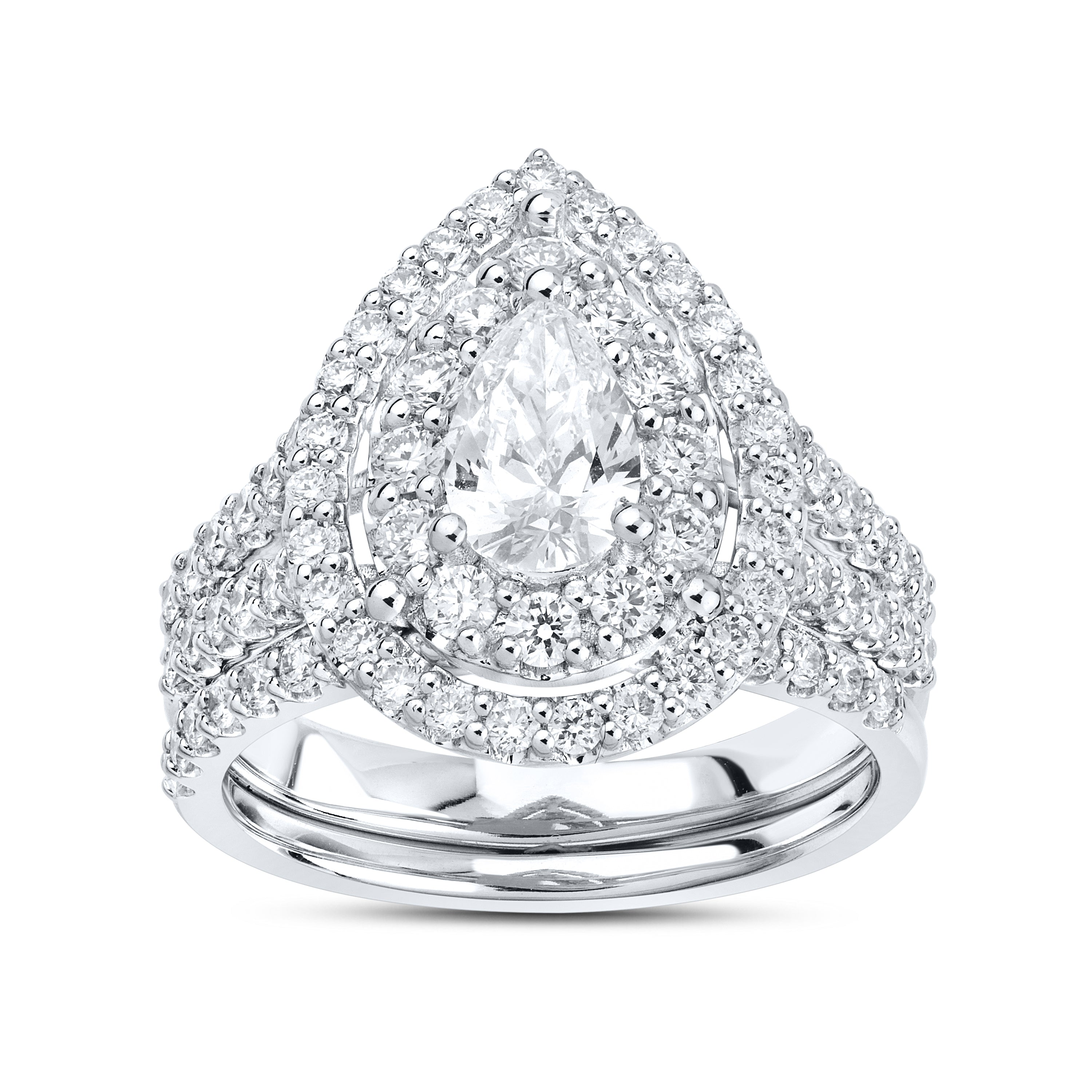 14KT WHITE GOLD 2.02 CTW LAB DIAMOND BRIDAL SET