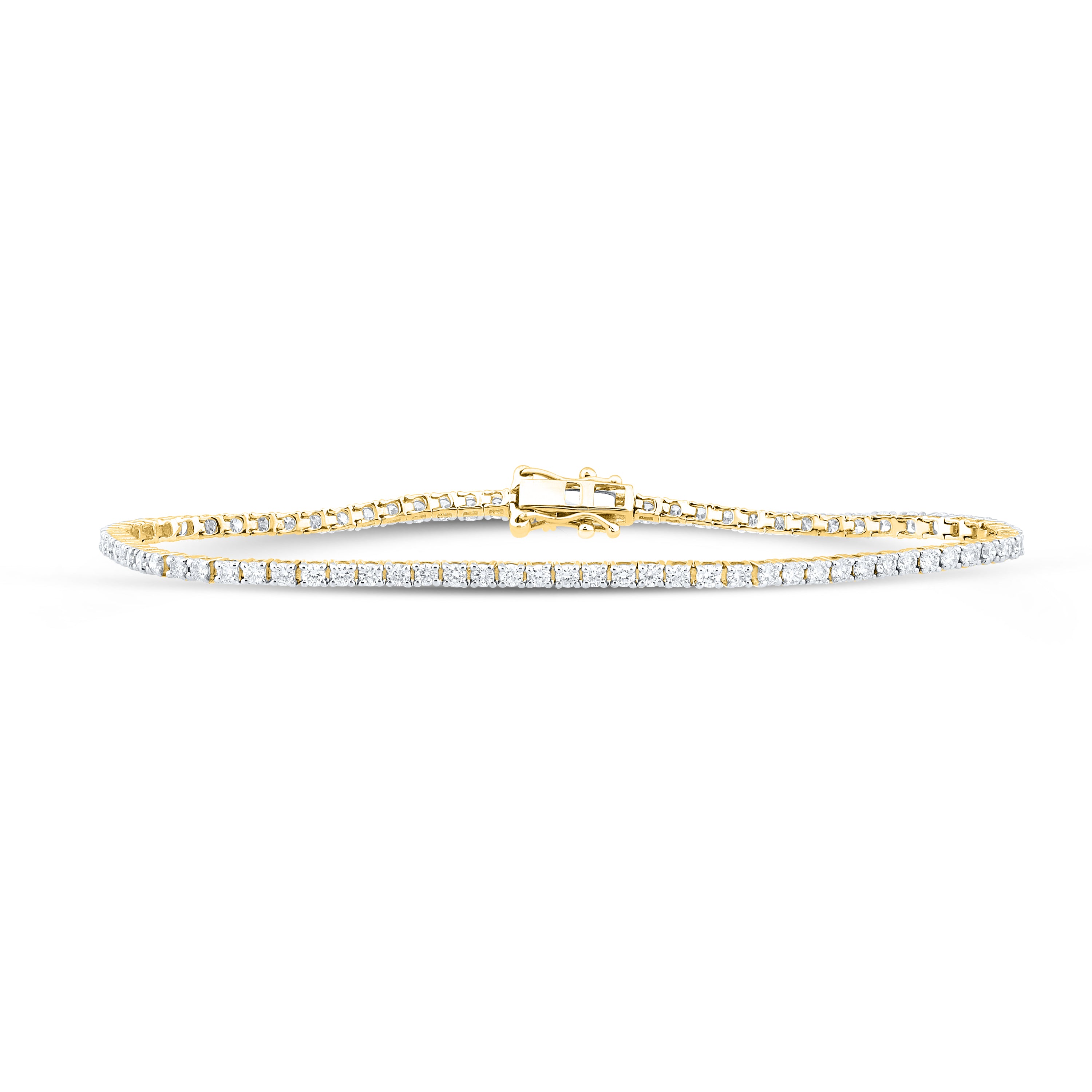 14KT Yellow Gold 2.10 CTW Diamond Tennis Bracelet
