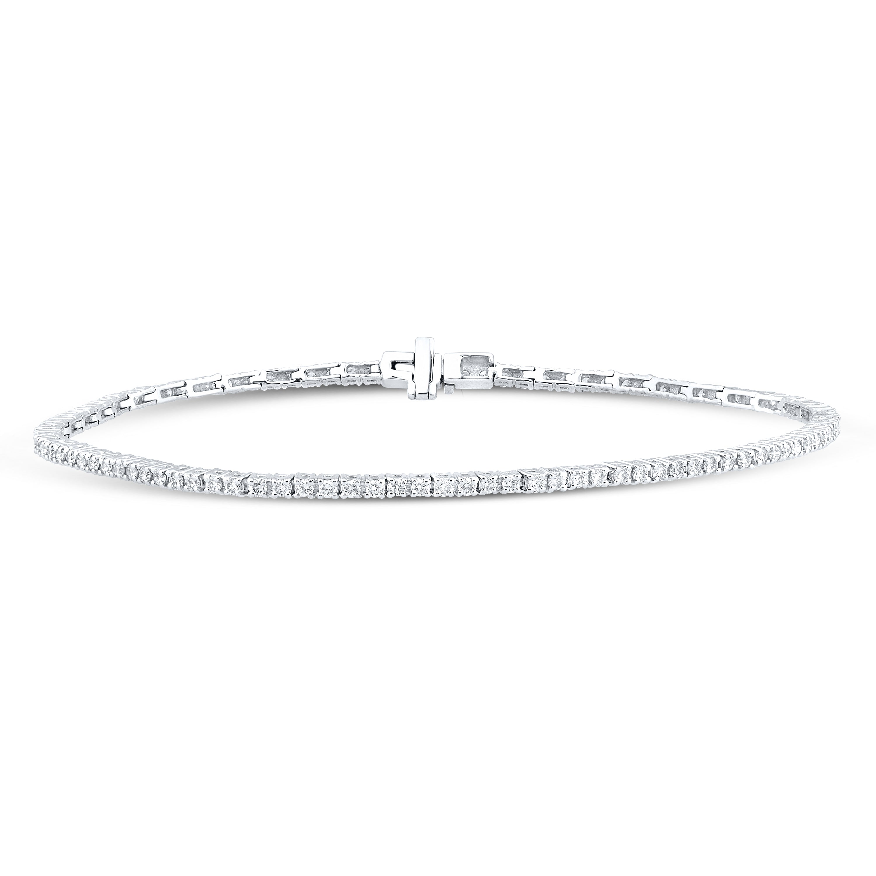 14KT White Gold 1.00 CTW Diamond Tennis Bracelet