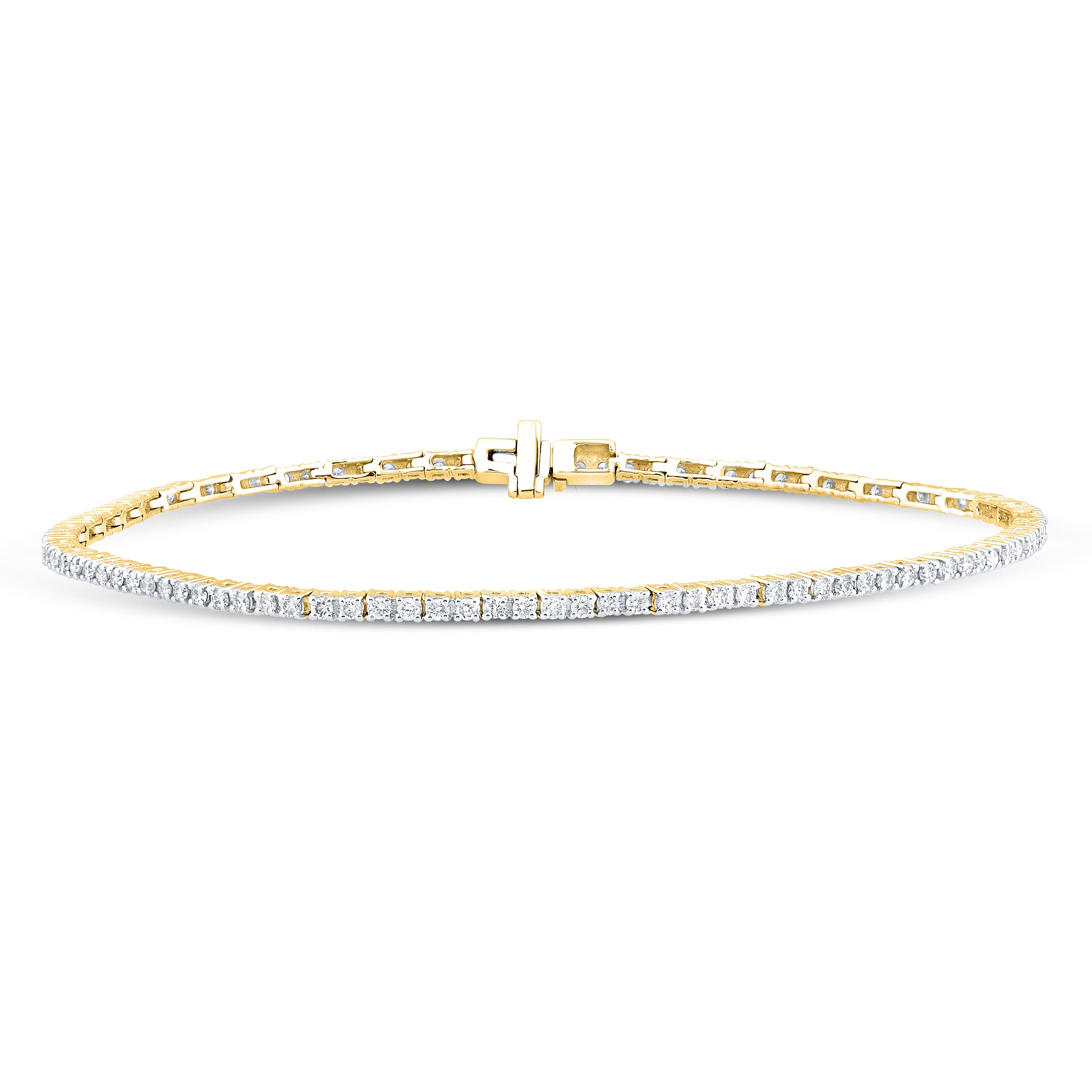 14KT Yellow Gold 1.10 CTW Diamond Tennis Bracelet