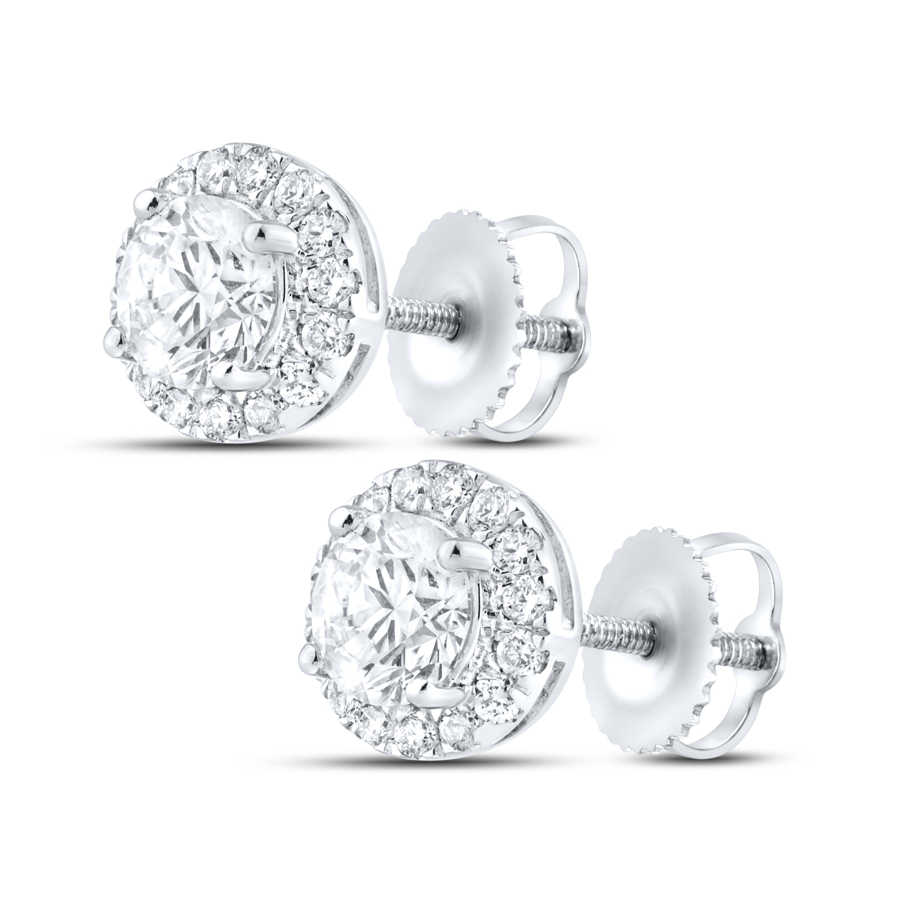 14k White Gold 1 CTW Lab Diamond Earring