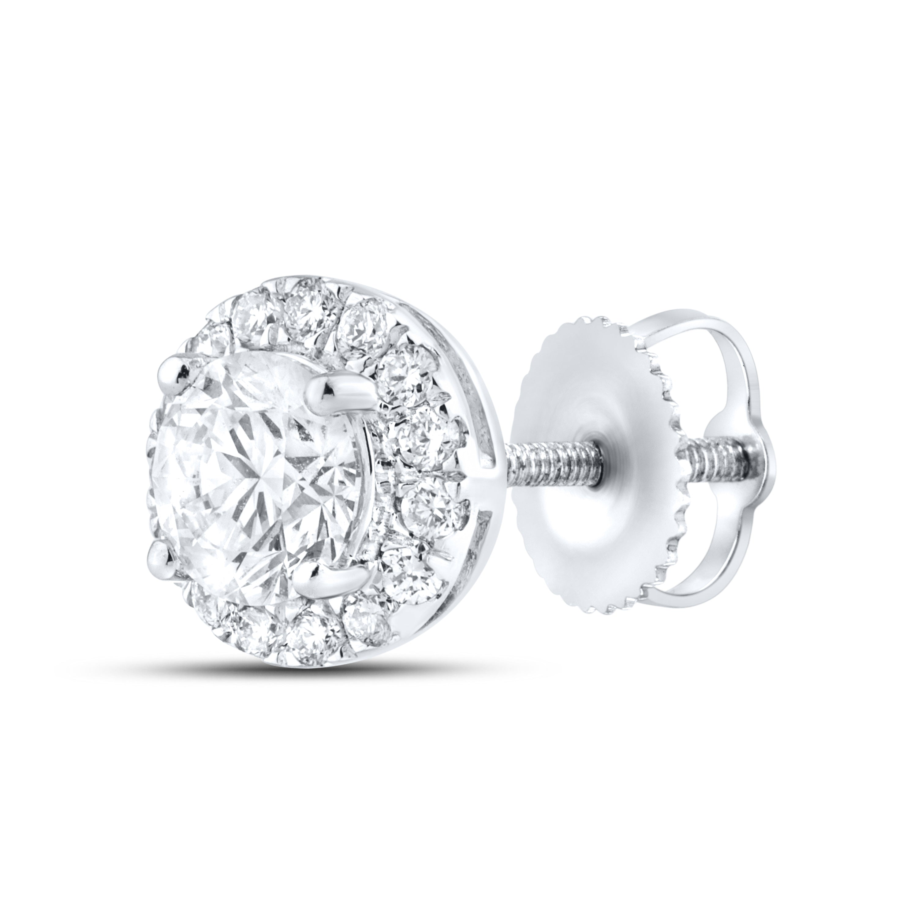 14k White Gold 1 CTW Lab Diamond Earring