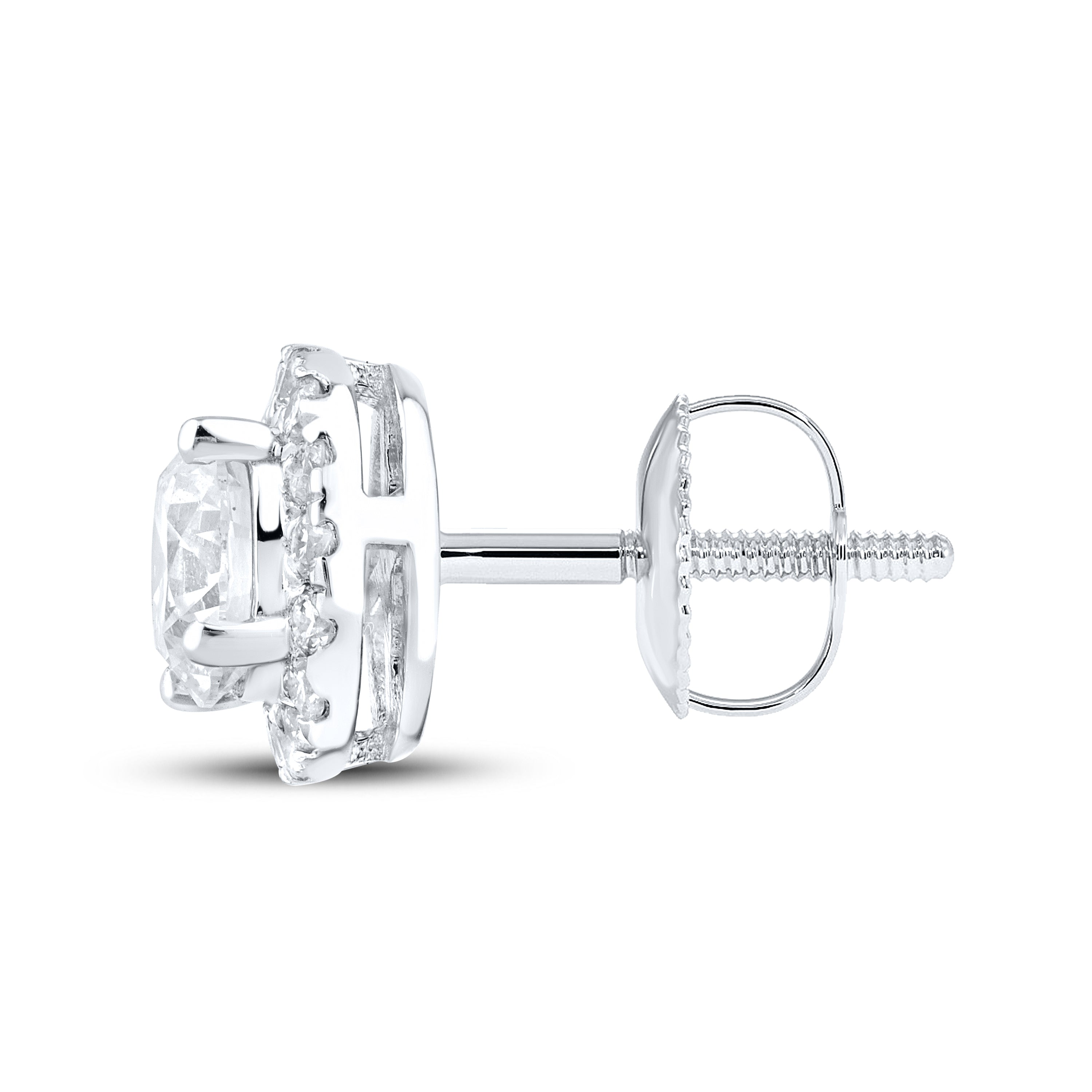 14k White Gold 1 CTW Lab Diamond Earring