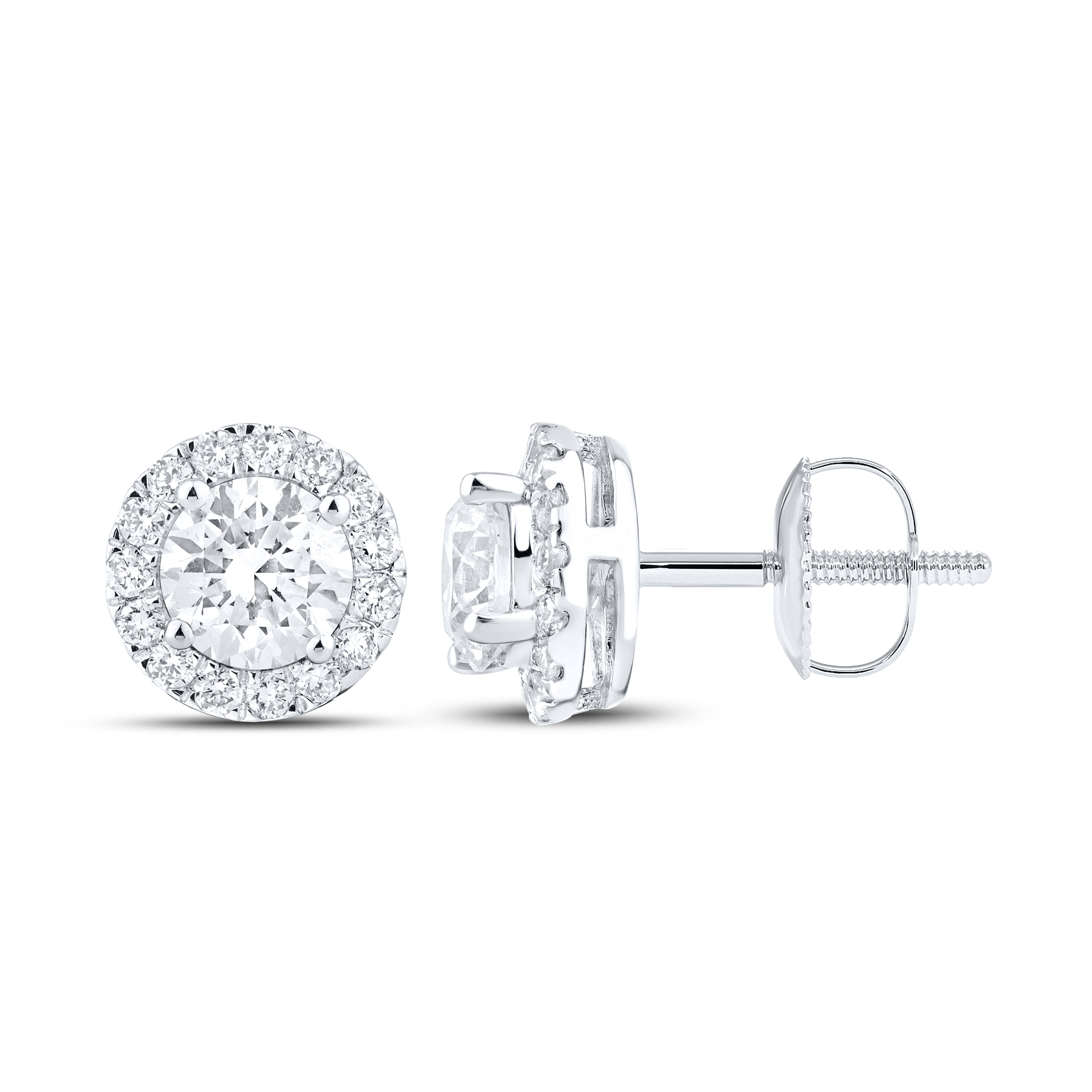 14k White Gold 1 CTW Lab Diamond Earring