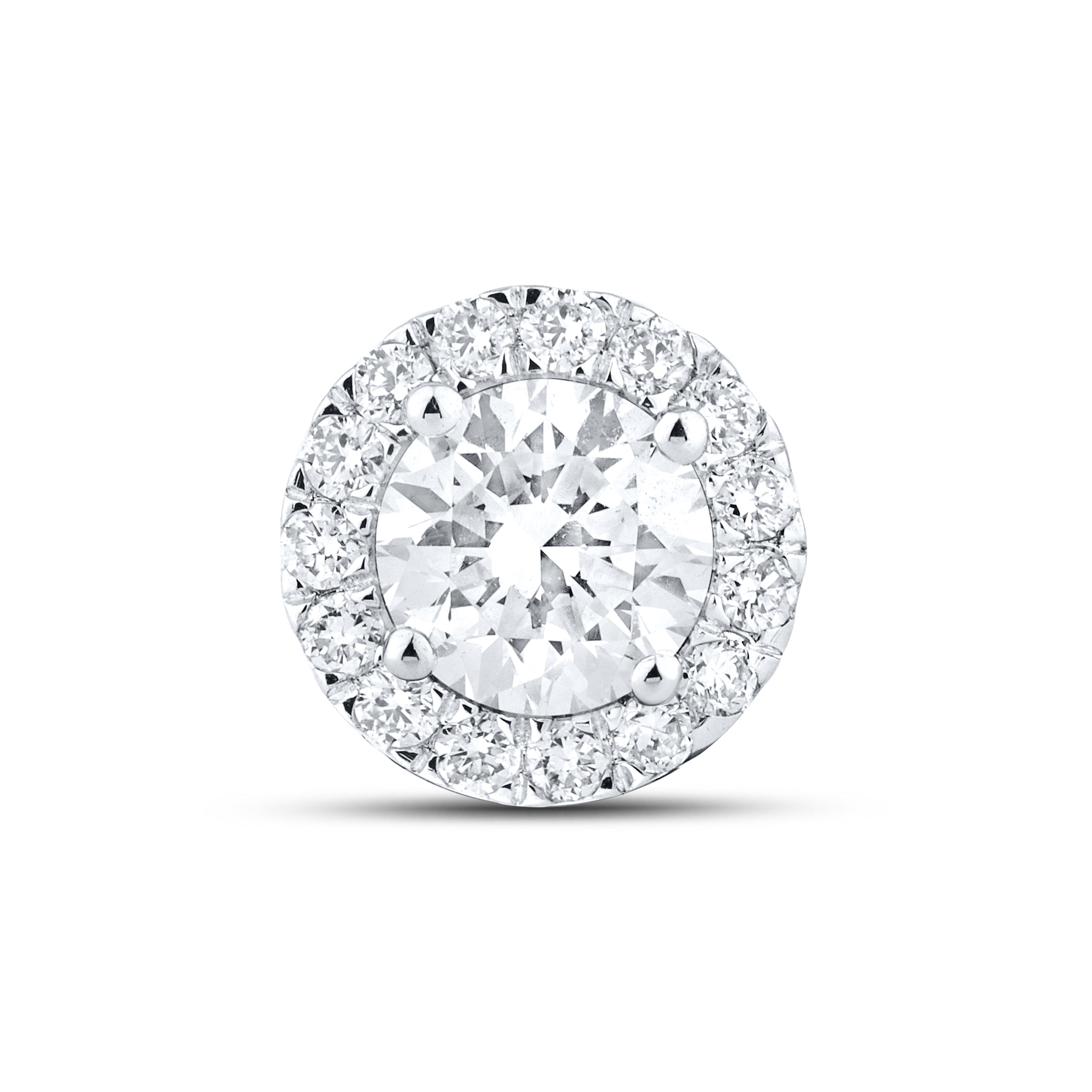14k White Gold 1 CTW Lab Diamond Earring