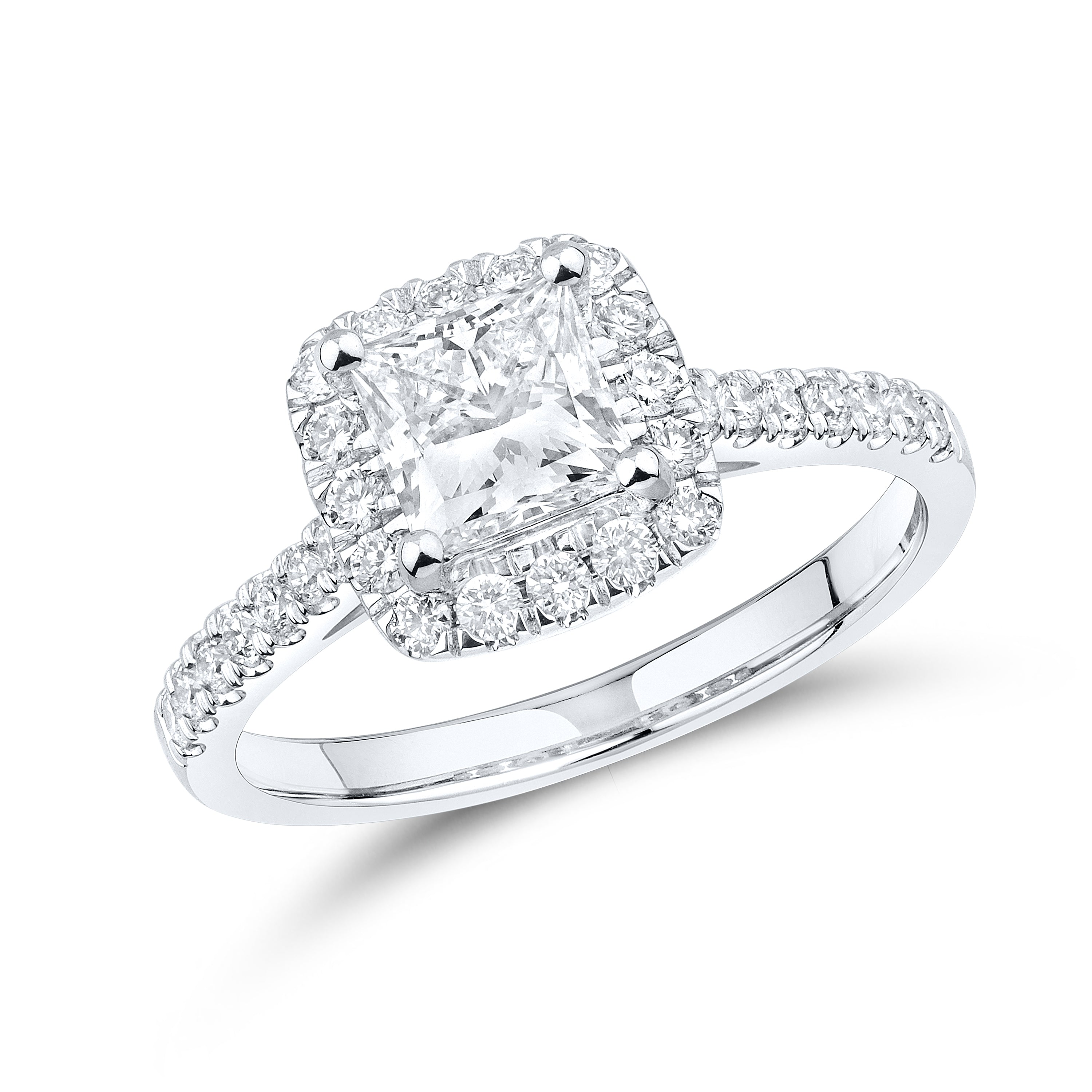 14kt White Gold 1.42 CTW Lab Diamond Princes Shape Engagement Ring