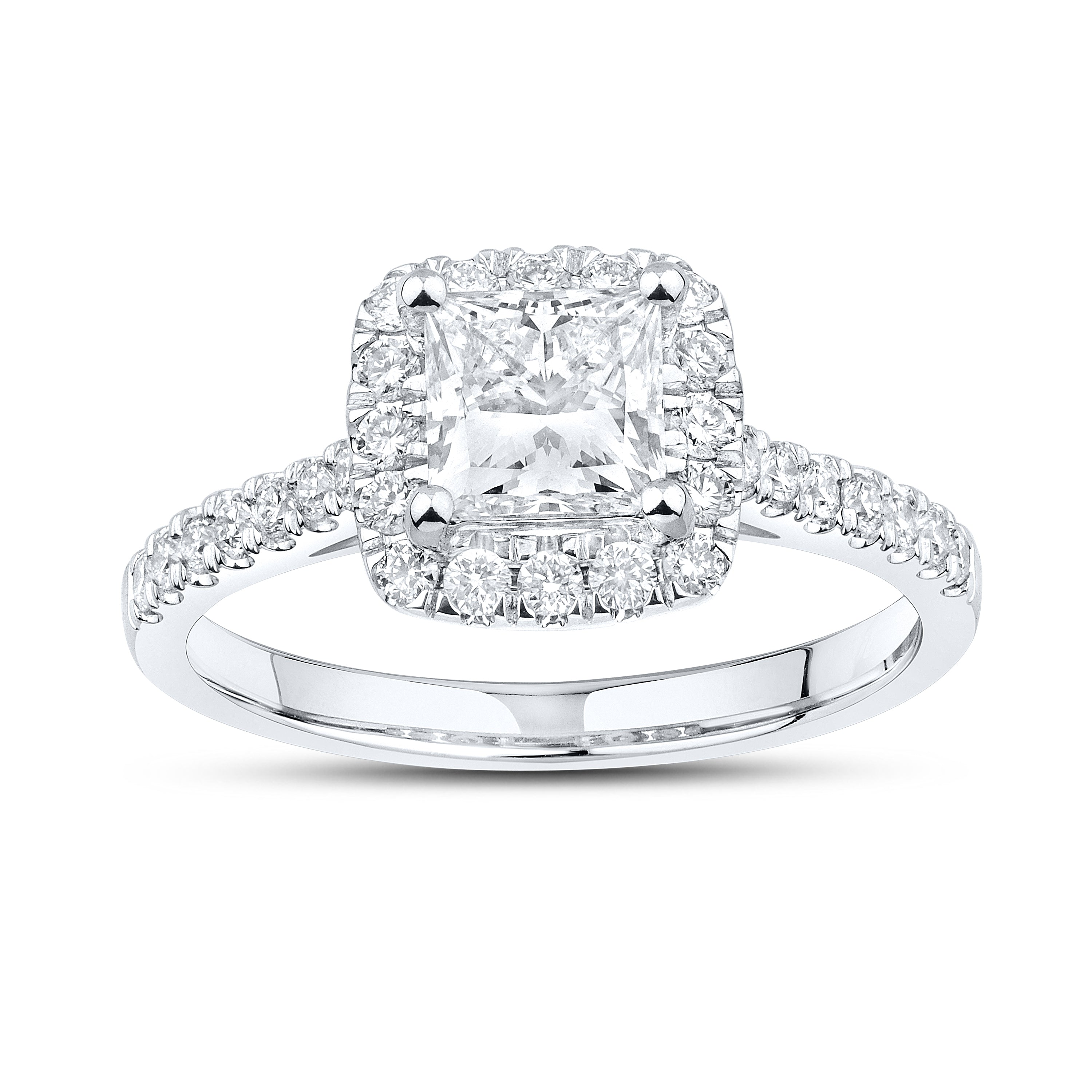 14kt White Gold 1.42 CTW Lab Diamond Princes Shape Engagement Ring