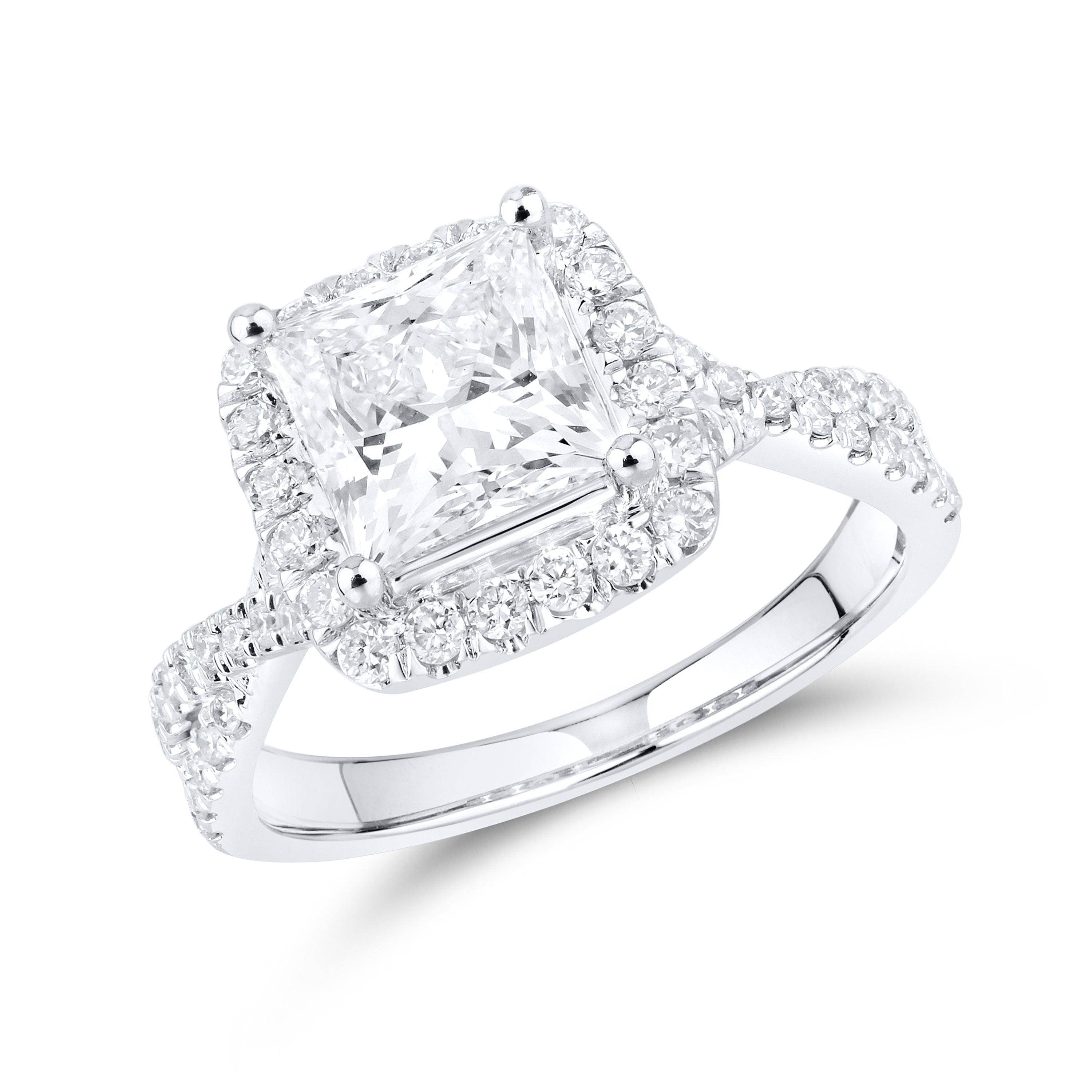 14kt White Gold 2.60 CTW Lab Diamond Engagement Ring
