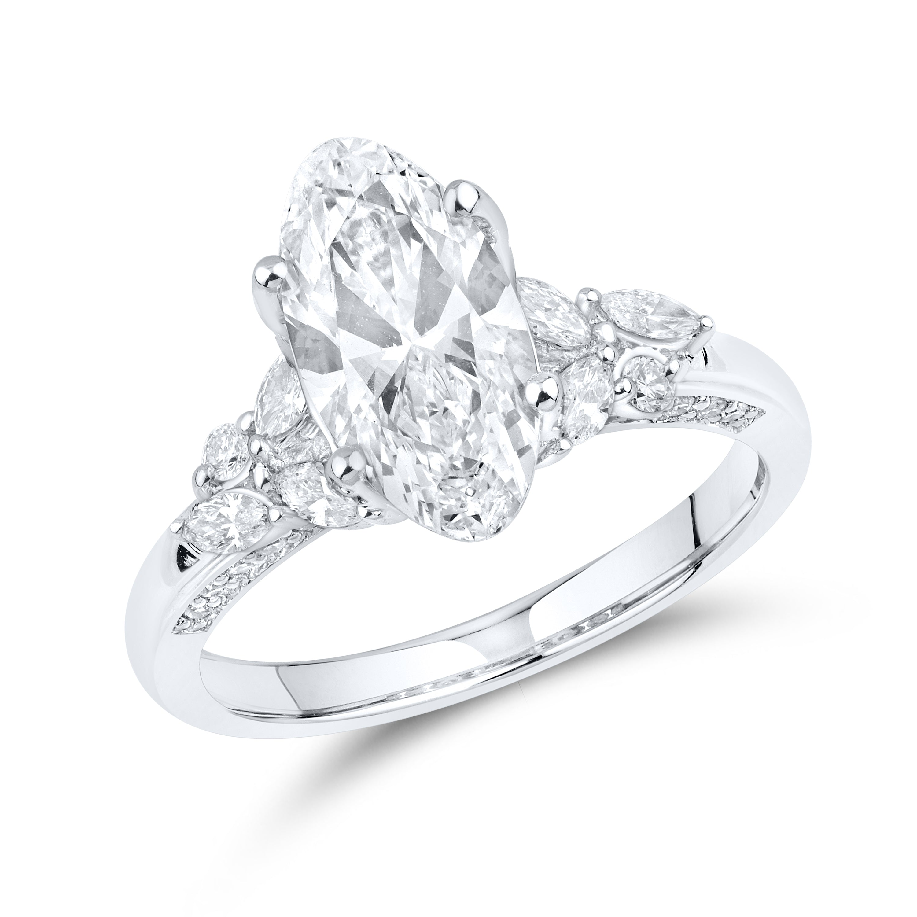 14kt White Gold 2.72 CTW Lab Diamond Engagement Ring