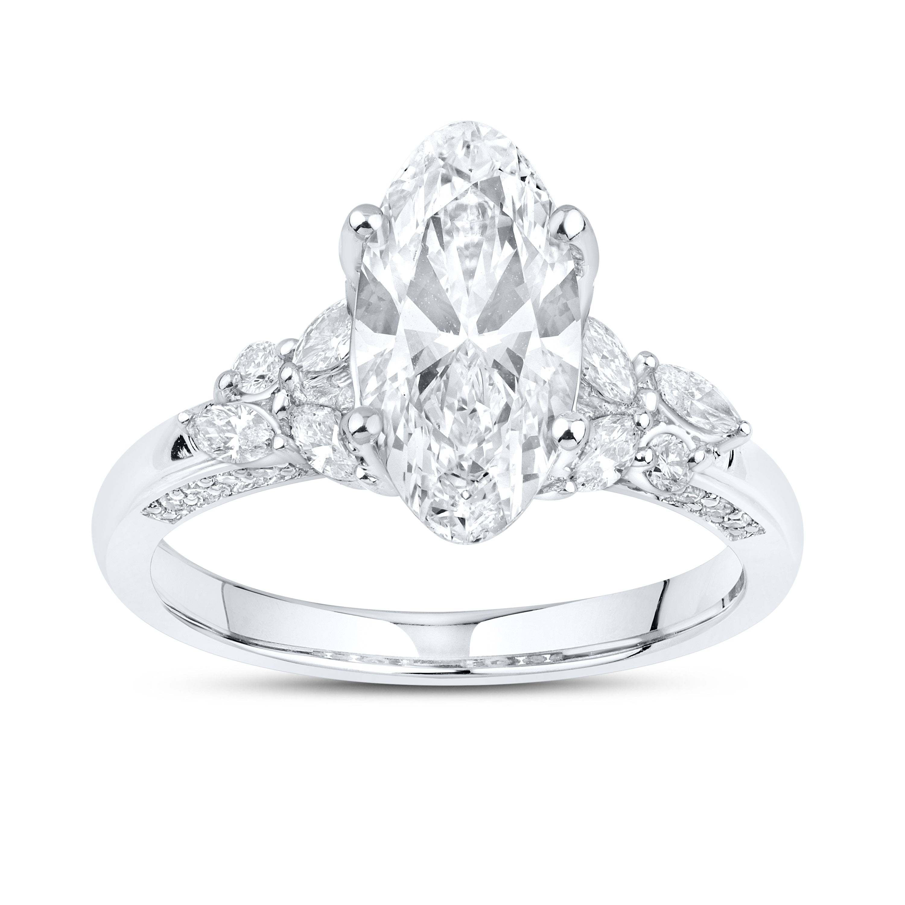 14kt White Gold 2.72 CTW Lab Diamond Engagement Ring