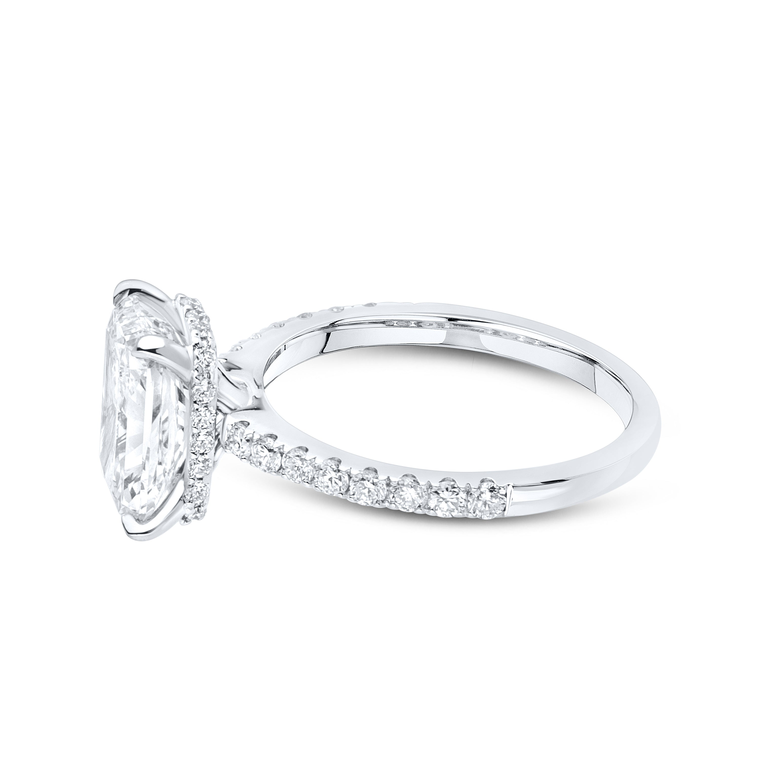 14KT WHITE GOLD LAB DIAMOND 3.50 CTW Radiant CUT RING