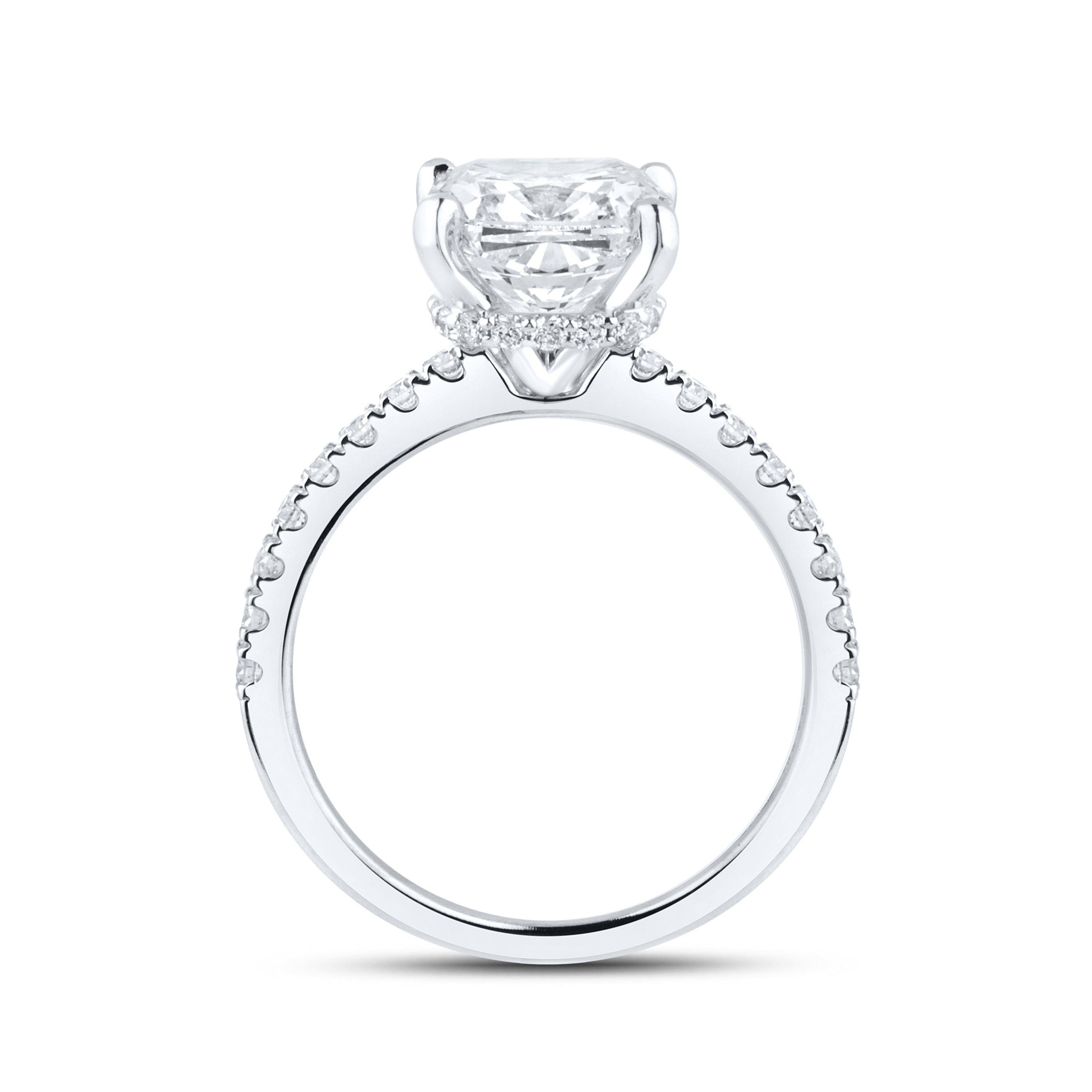 14KT WHITE GOLD LAB DIAMOND 3.50 CTW Radiant CUT RING