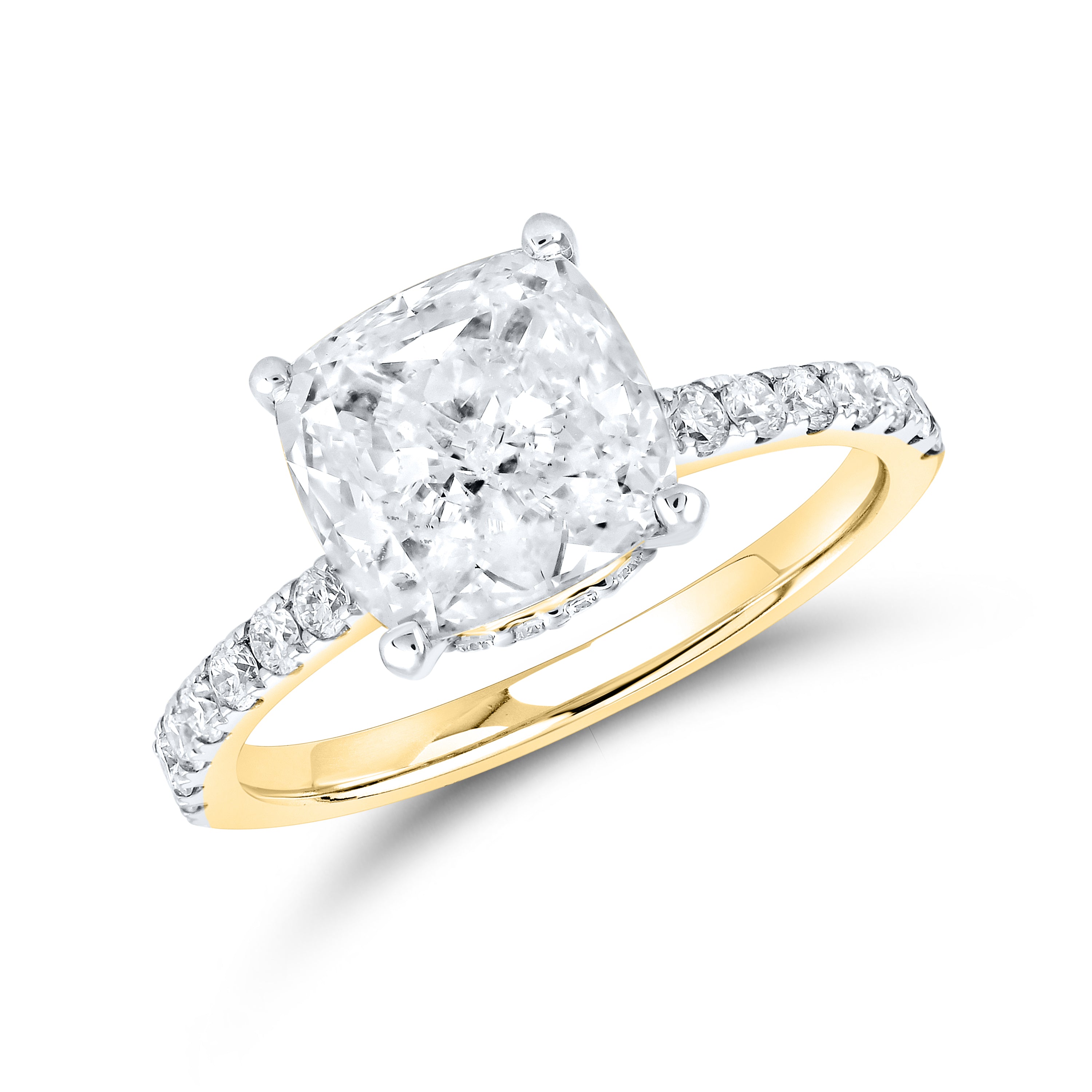 14KT YELLOW GOLD 3.53 CTW LAB DIAMOND RING